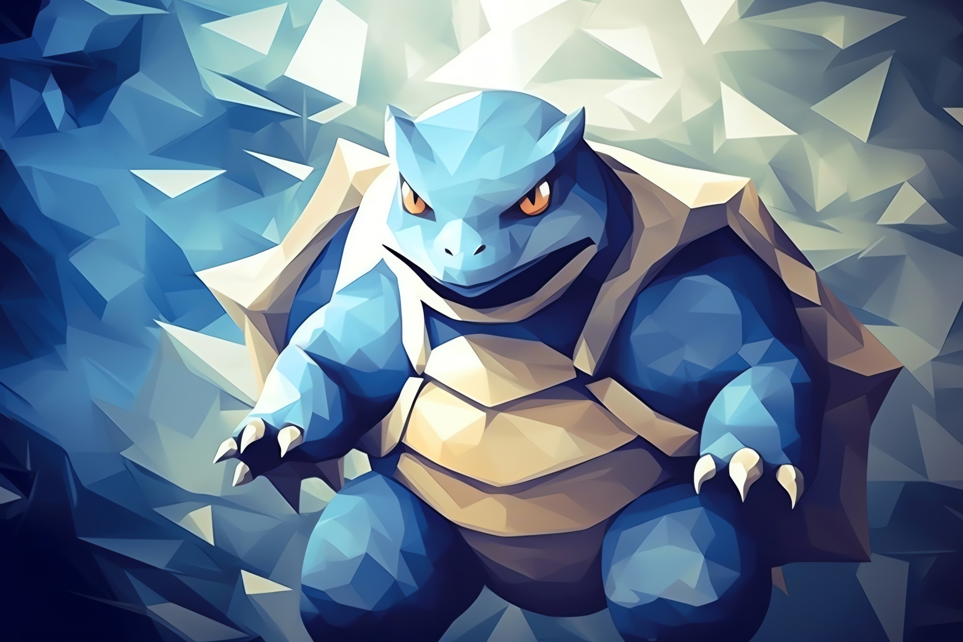 Blastoise emergence, Aquatic defence, Heavy armor, Pressure jets, Battle-ready look, HD Desktop Wallpaper