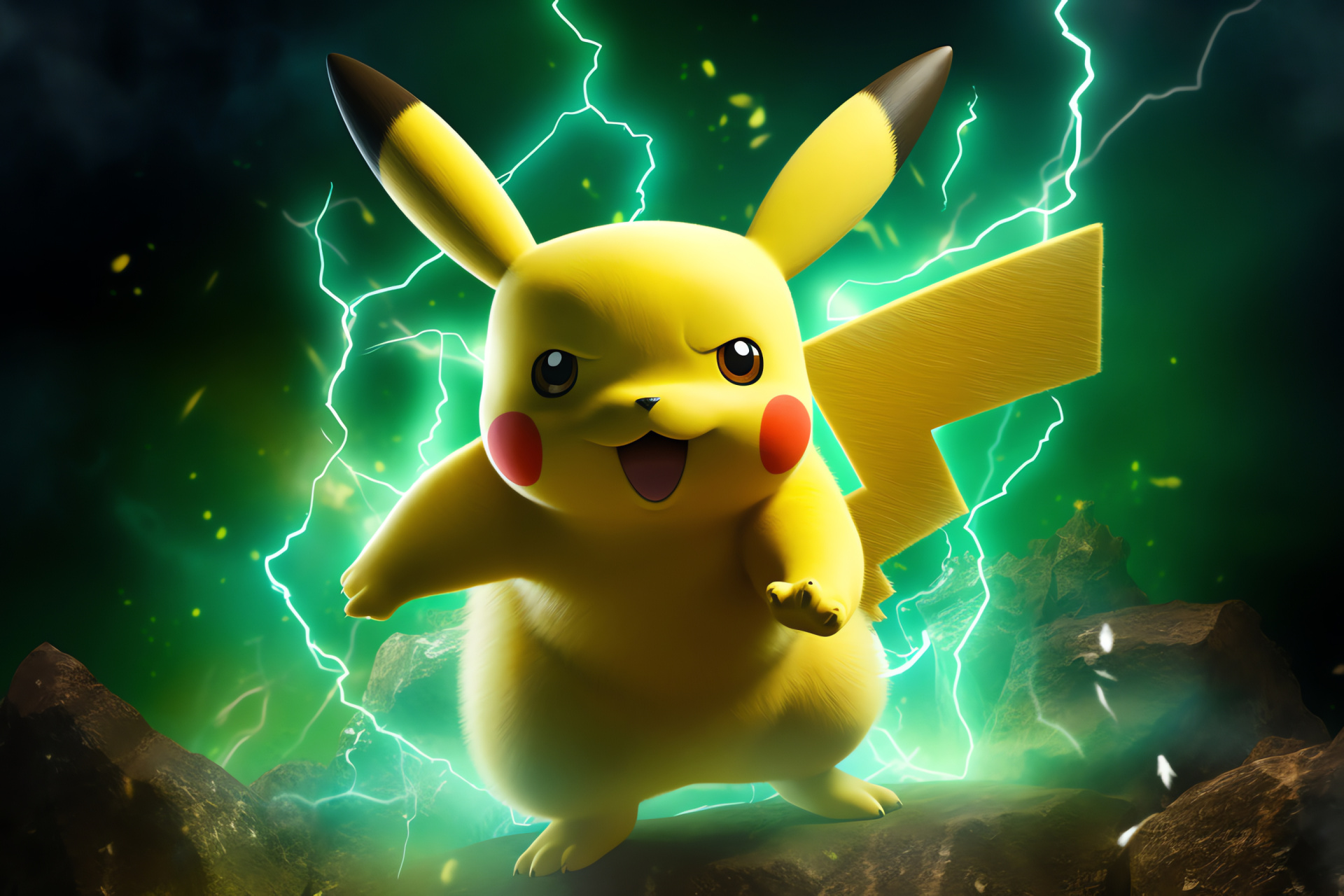 Pikachu, Famous Pokmon, Electric-type creature, Animated character, Pokmon series, HD Desktop Image