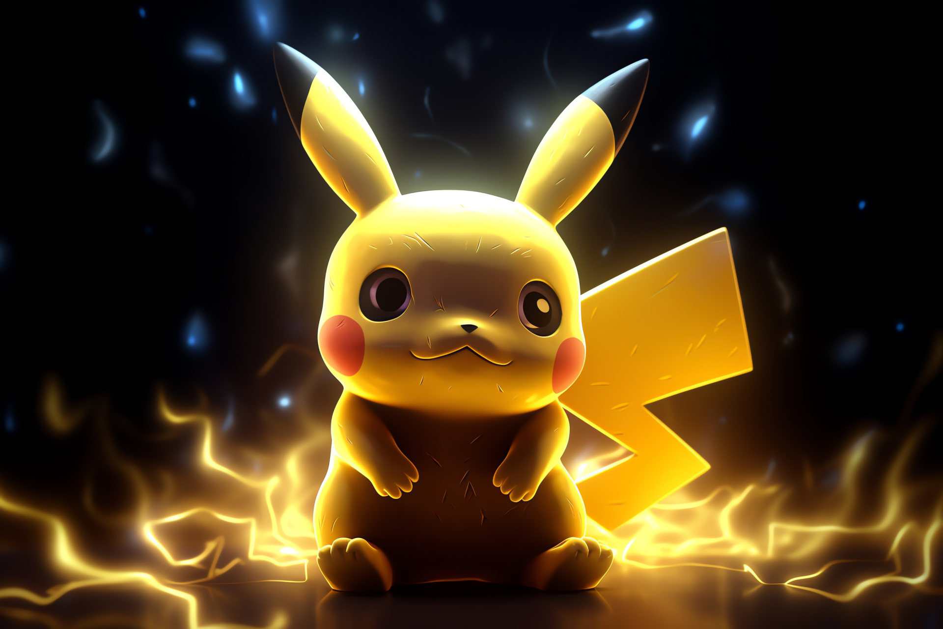 Pokemon Pikachu, Lightning abilities, Fuzzy texture, Cheeky charm, Exuberant nature, HD Desktop Wallpaper