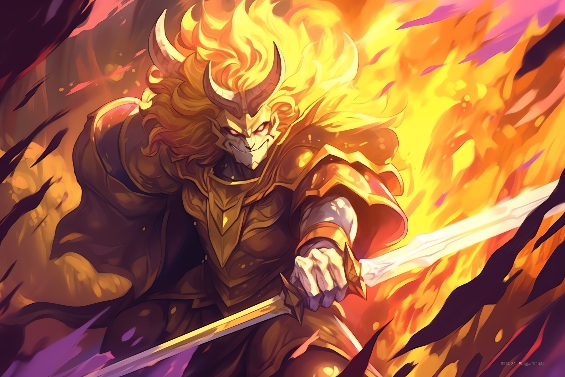 Asgore in battle mode, Undertale's regal figure, Close-up engagement, Boss fight atmosphere, Asgore's home domain, HD Desktop Wallpaper