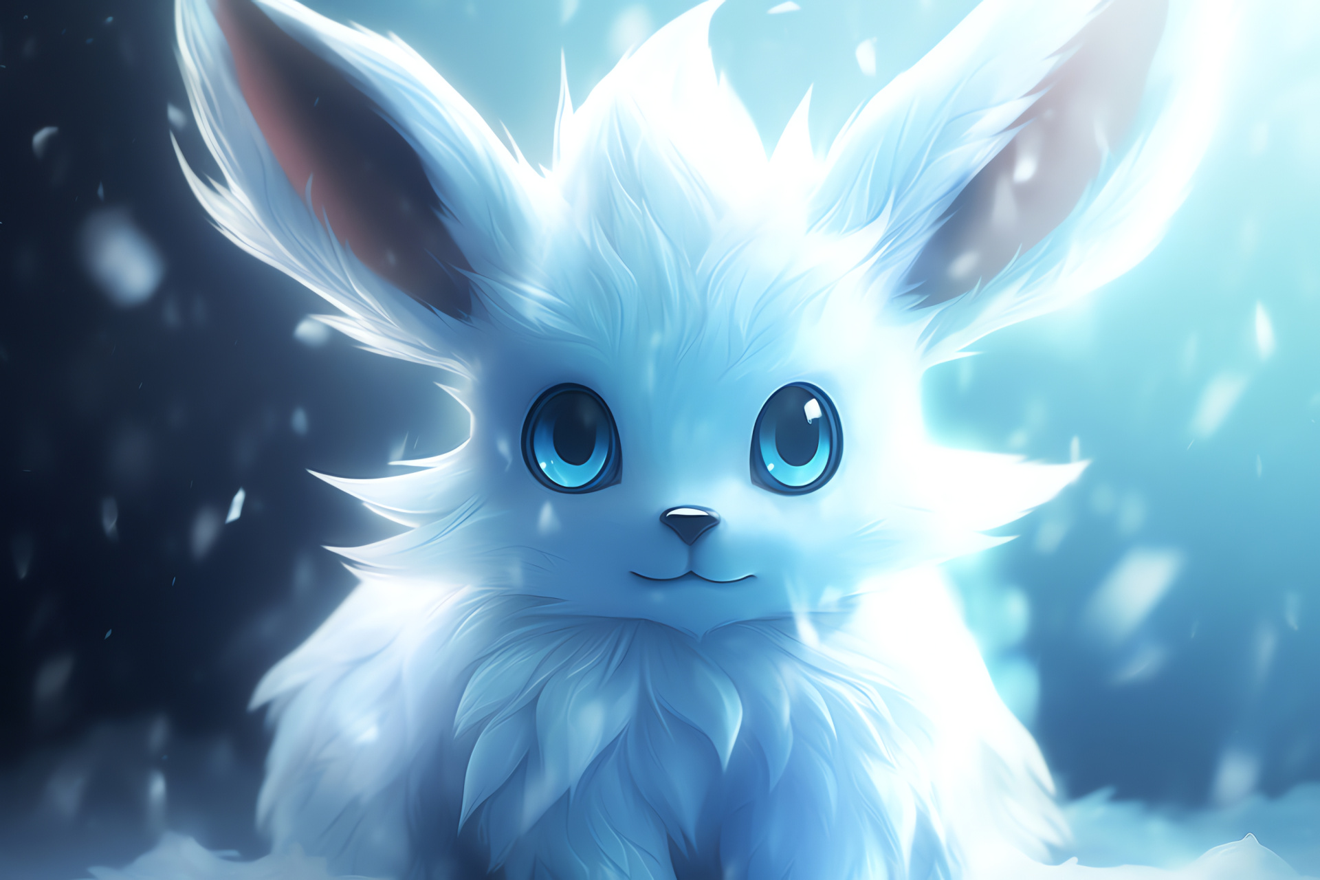 Glaceon creation, frost attribute, Eevee derivatives, glacial fur, crystal azure peepers, HD Desktop Image