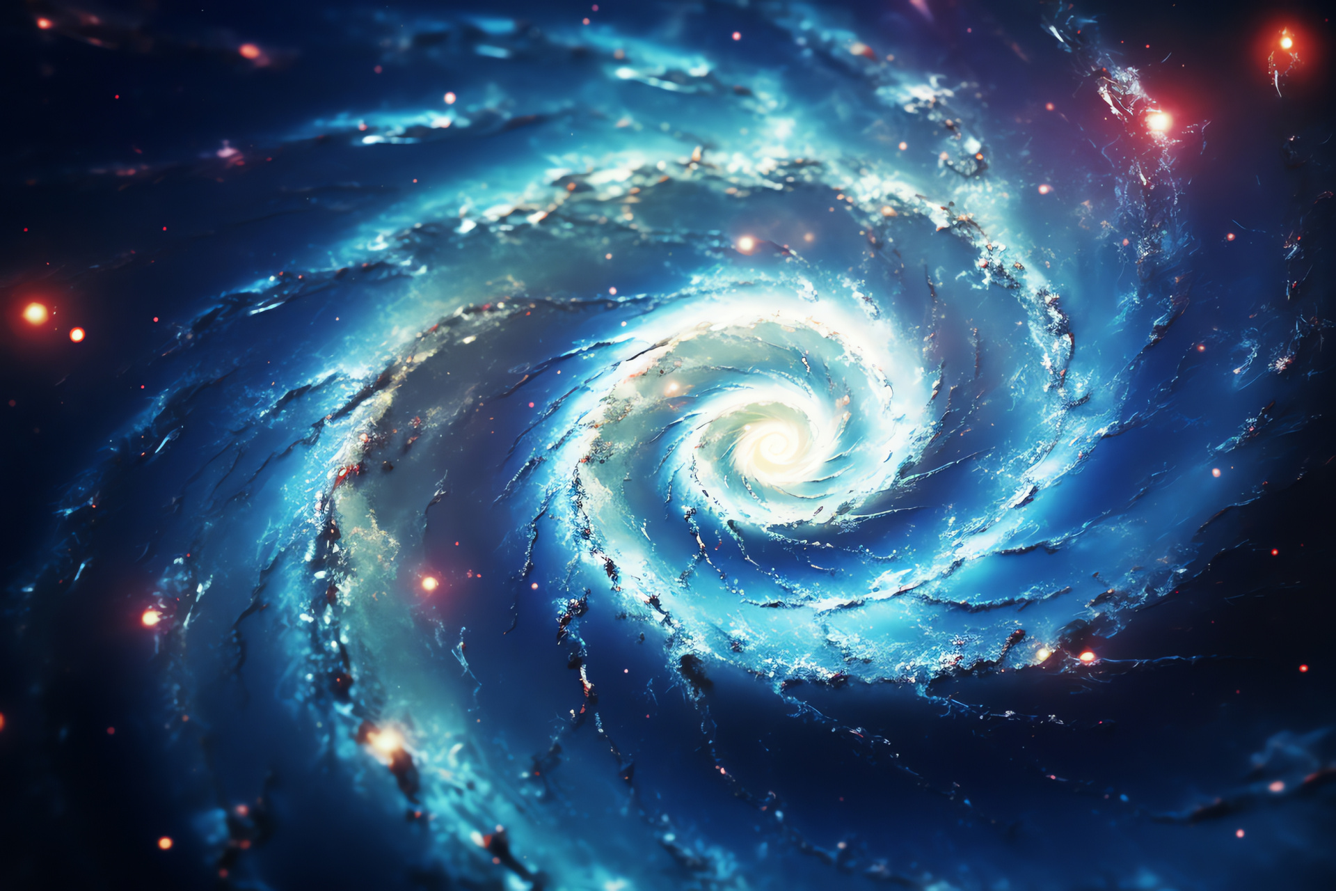 Whirlpool Galaxy, Cosmic structure, Spiral formation, Galactic features, Star clusters, HD Desktop Wallpaper