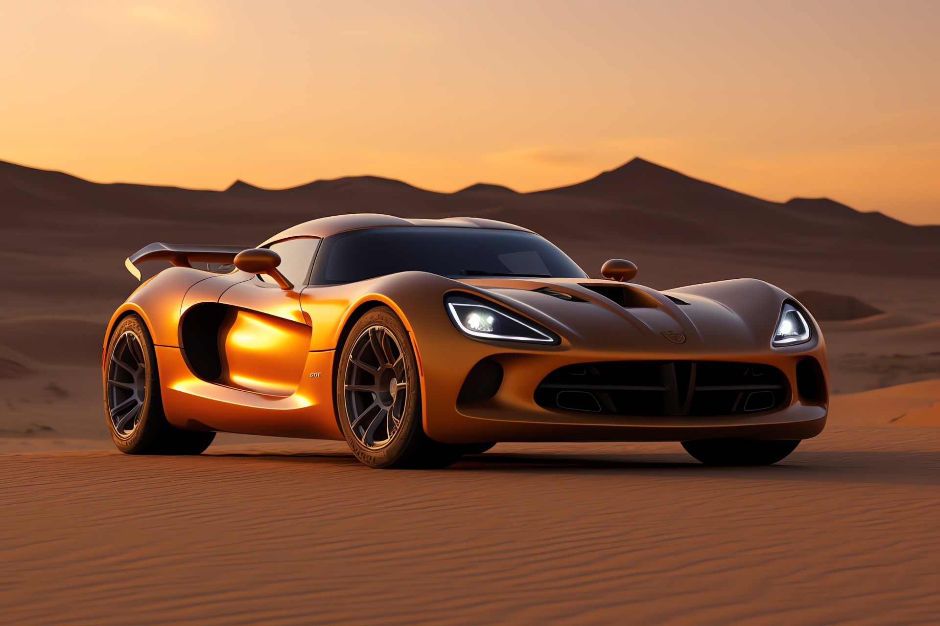 Viper Car TA 2.0 mode, desert expanse, high torque drive, dune traversing build, sunset bronze tonality, HD Desktop Image