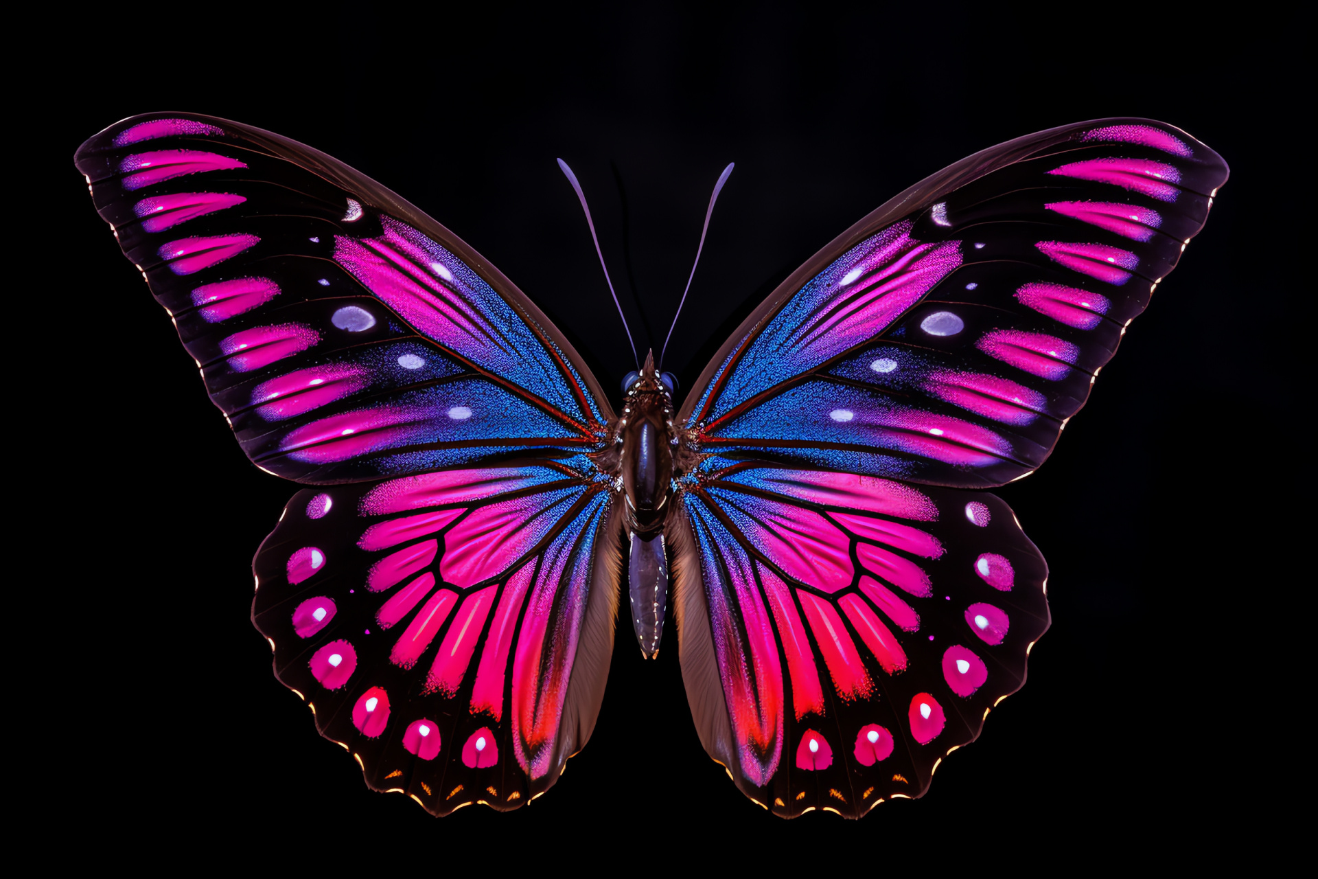 Pink and Purple Butterfly, Natural wonder, Insect in motion, Flying beauty, Graceful pollinator, HD Desktop Image