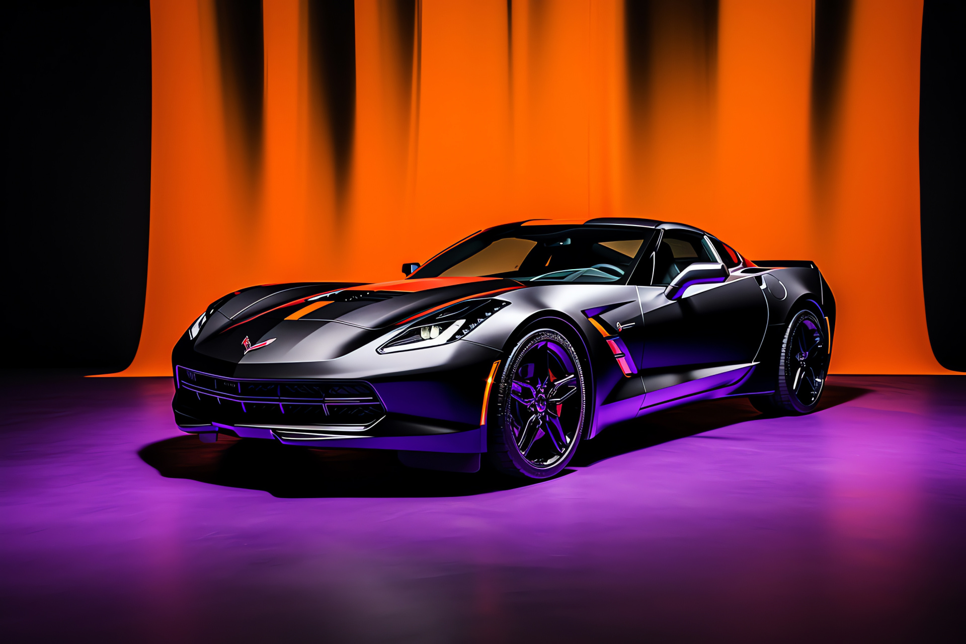 Chevrolet Corvette Stingray, American muscle car, Racing heritage, Sleek silhouette, Automotive craftsmanship, HD Desktop Image