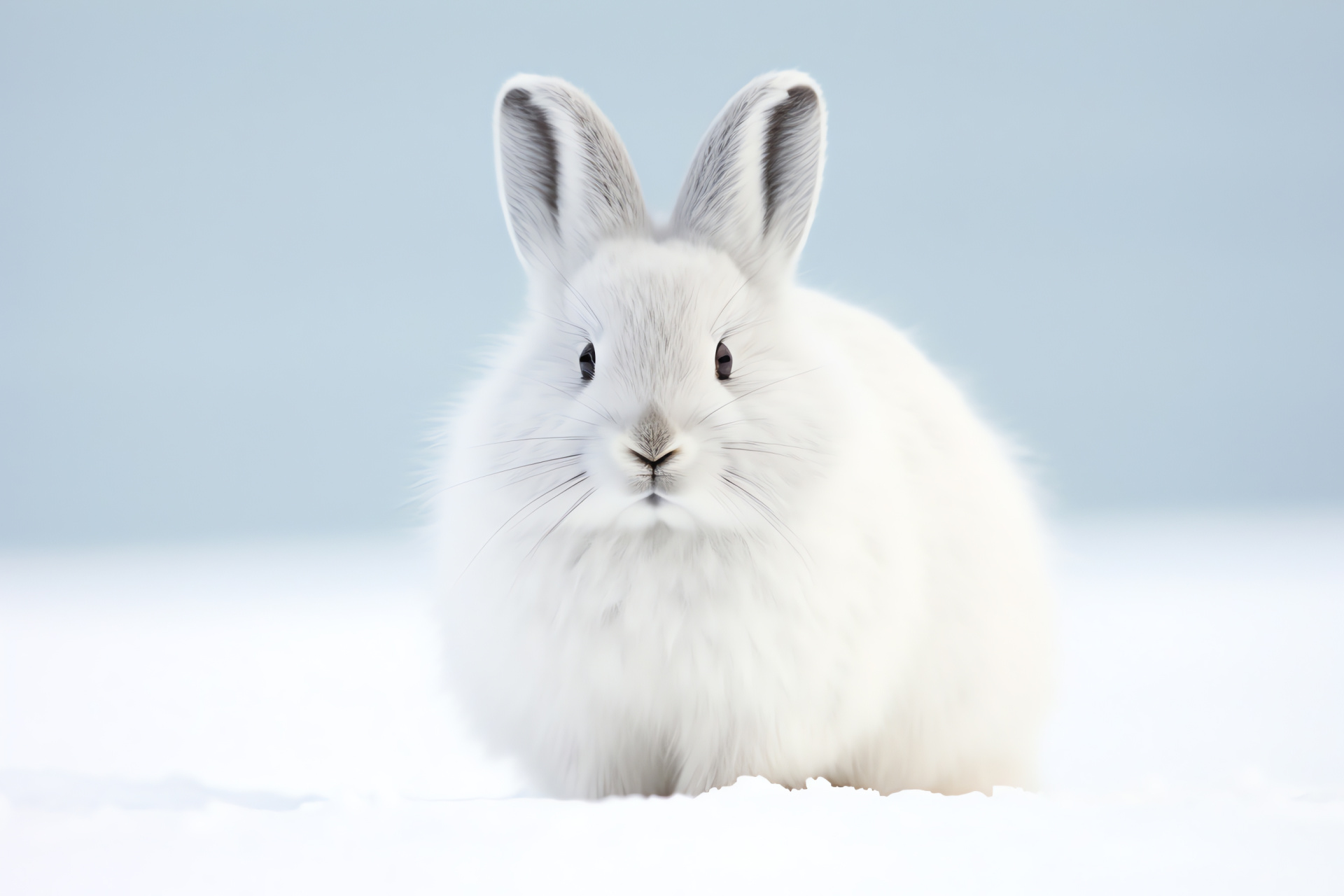 Arctic mammal, Fluffy Arctic hare, Snow dweller, Long-eared creature, Polar wildlife, HD Desktop Image