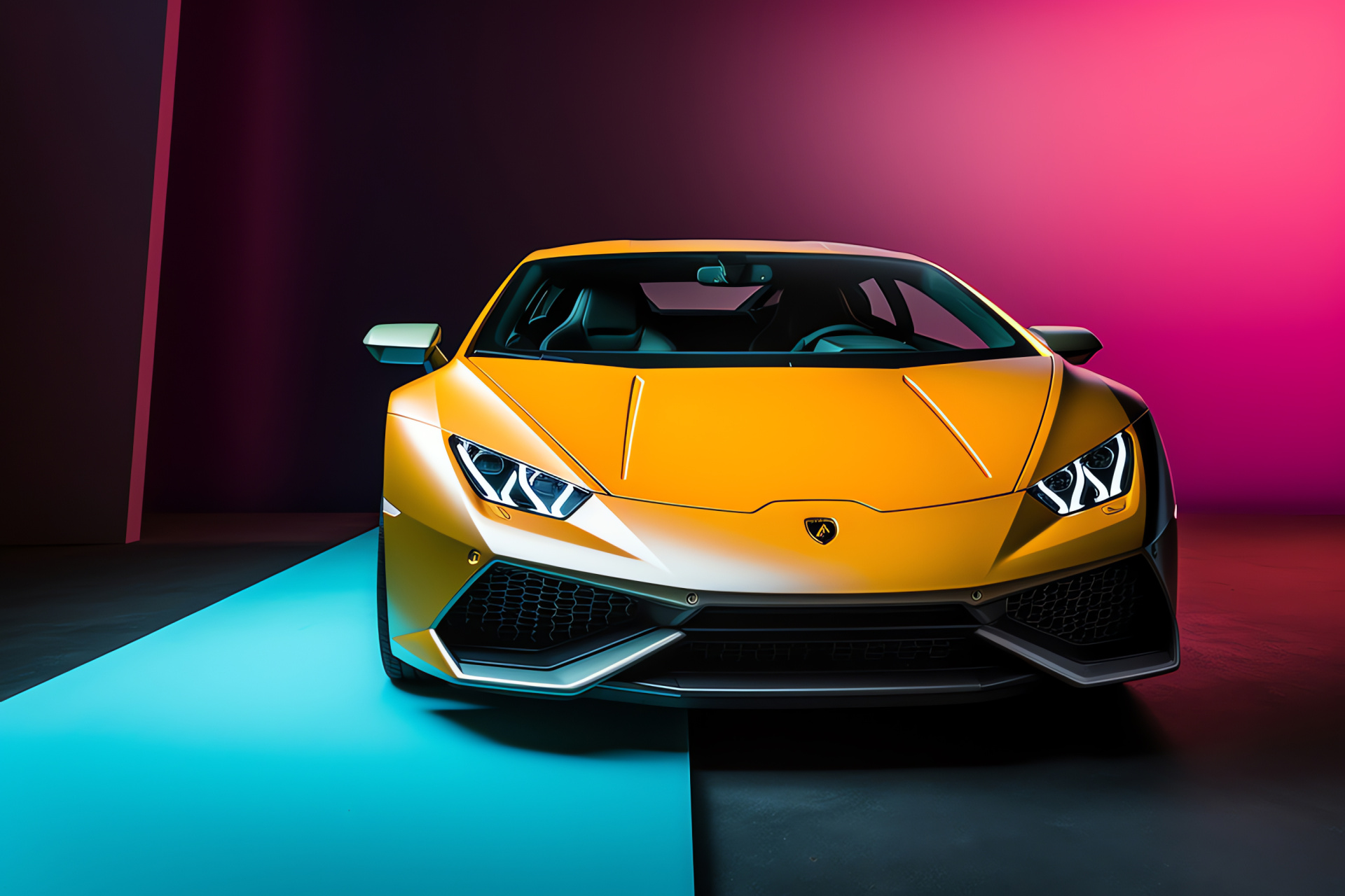 New Lamborghini aesthetics, Elevated perspective, Gradients and shades, Intriguing visual layers, Design depth highlighted, HD Desktop Image