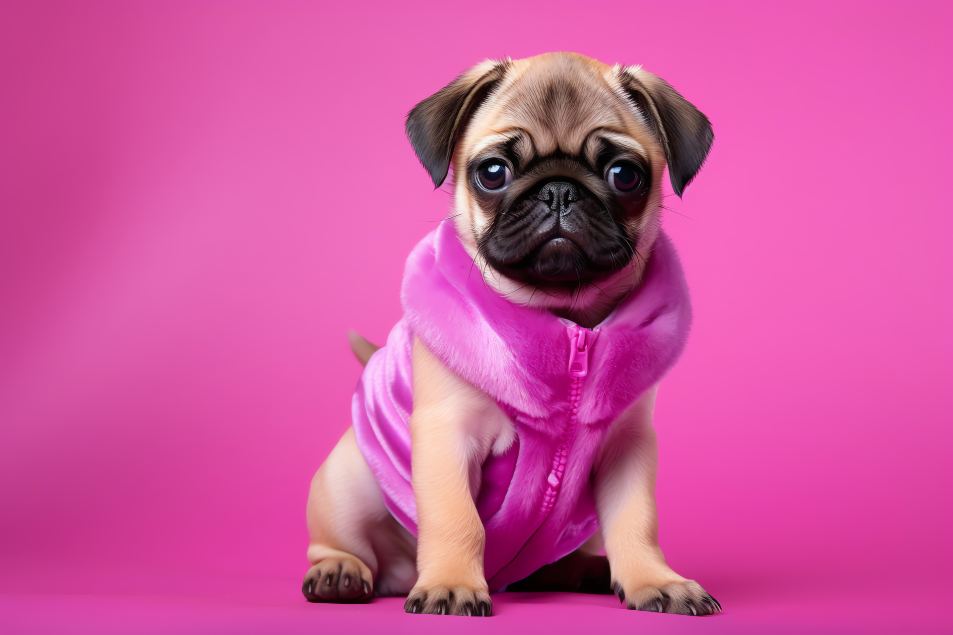 Pug expression, Fawn canine, Lapdog features, Playful mammal, Purebred pug, HD Desktop Wallpaper