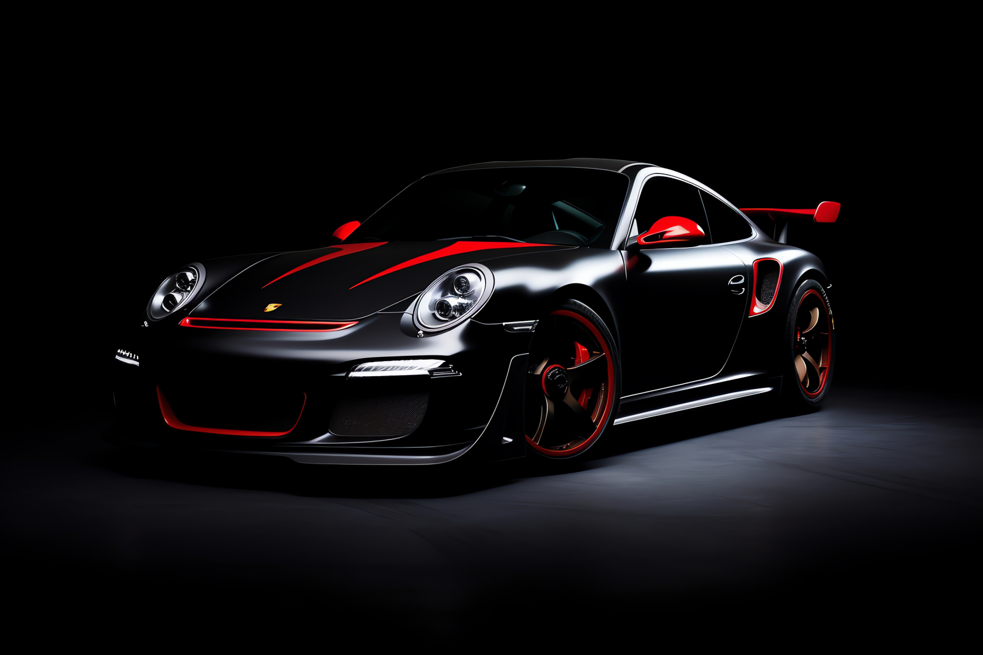 Porsche GT3 GT2RS, Dynamic color contrast, Racing coupe, Red driving passion, High-contrast auto showcase, HD Desktop Wallpaper