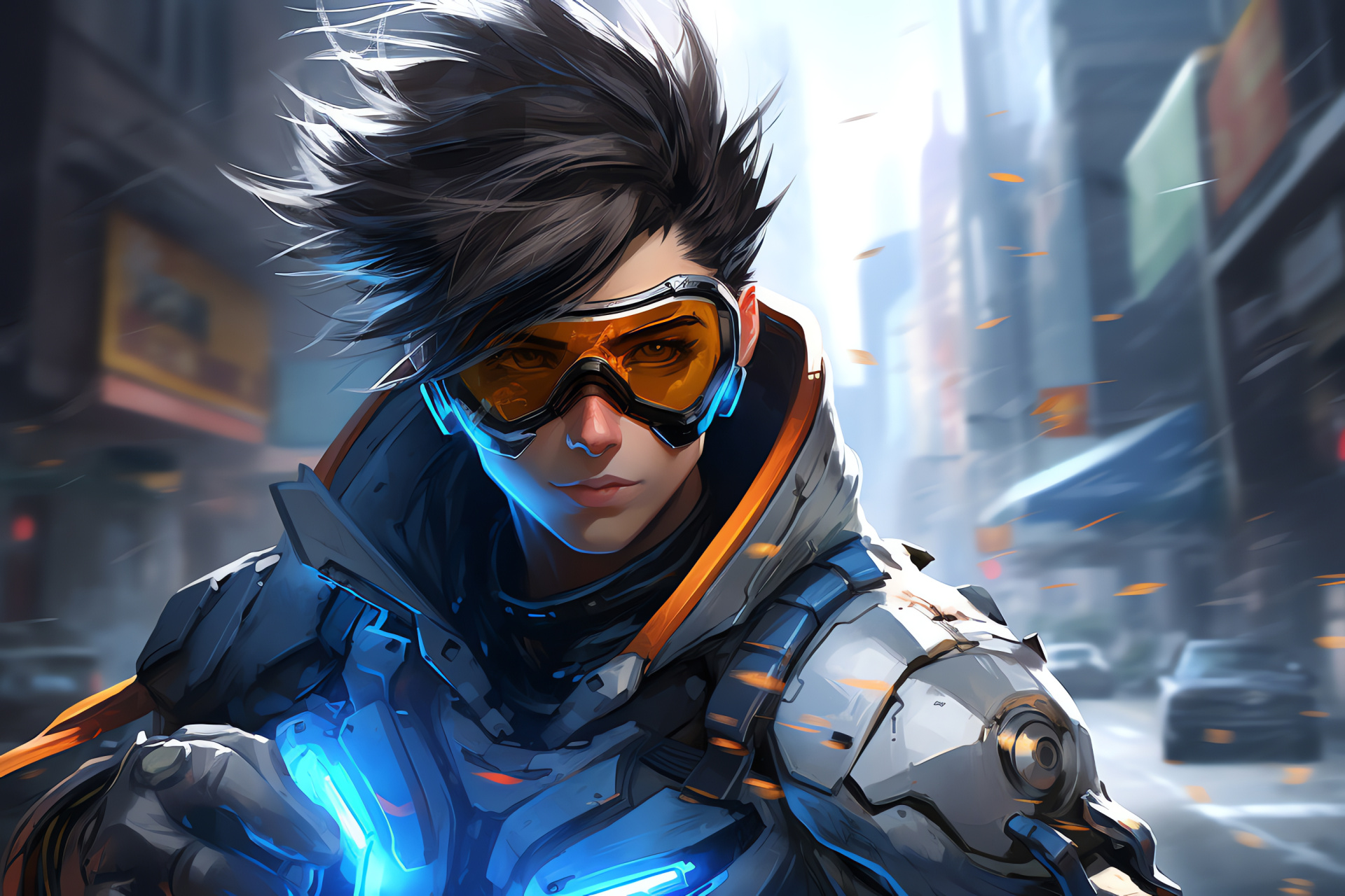 Overwatch Tracer time convergence, Gaming storyline, Clock-controlling hero, City of tomorrow subterfuge, HD Desktop Wallpaper