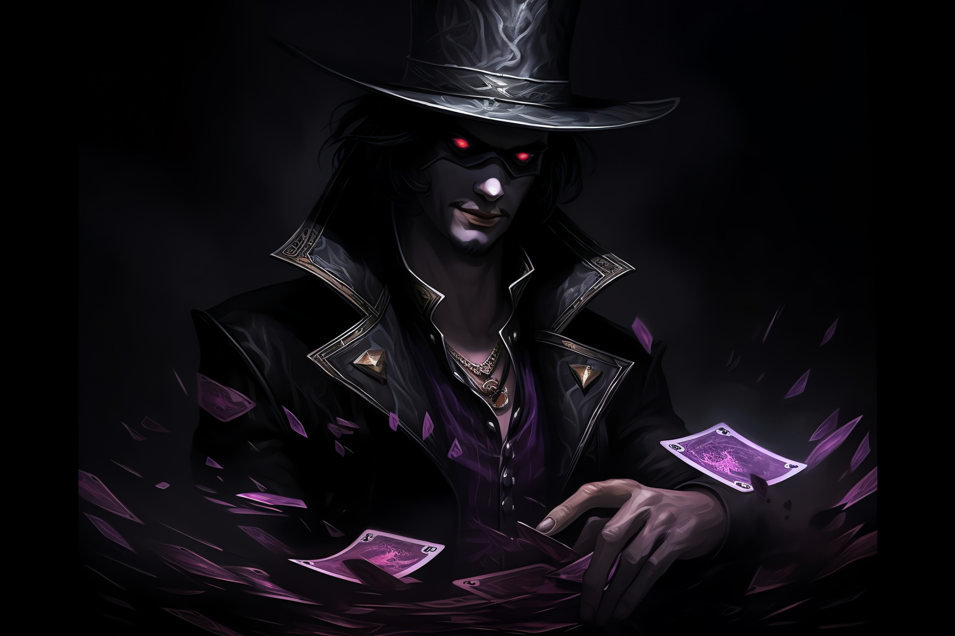 Twisted Fate, Destiny dealer, League of Legends, Enigmatic figure, Violet-eyed magician, HD Desktop Image