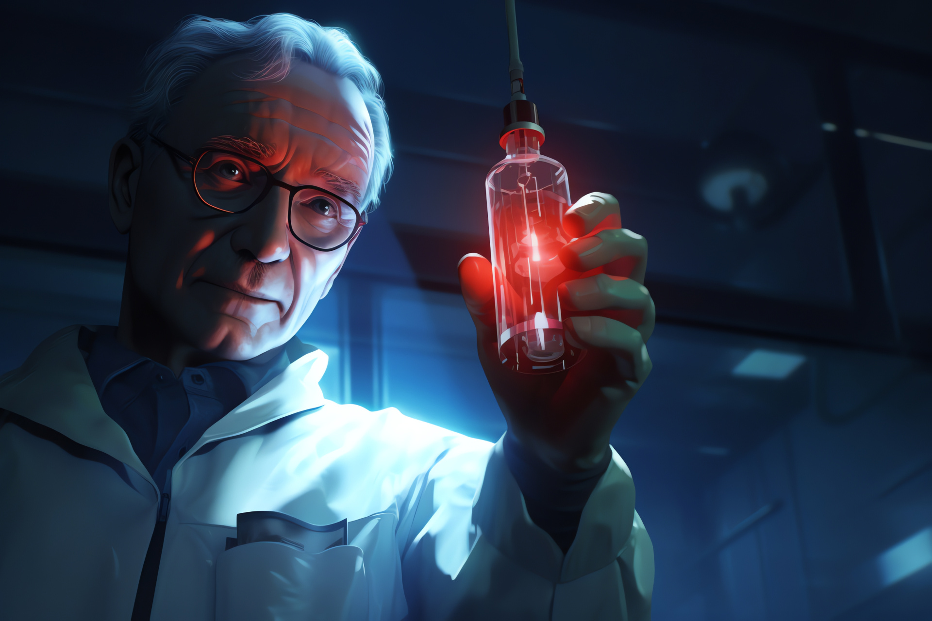 Dr. William Birkin, Resident Evil scientist, G-Virus originator, secret research, lab setting, HD Desktop Wallpaper