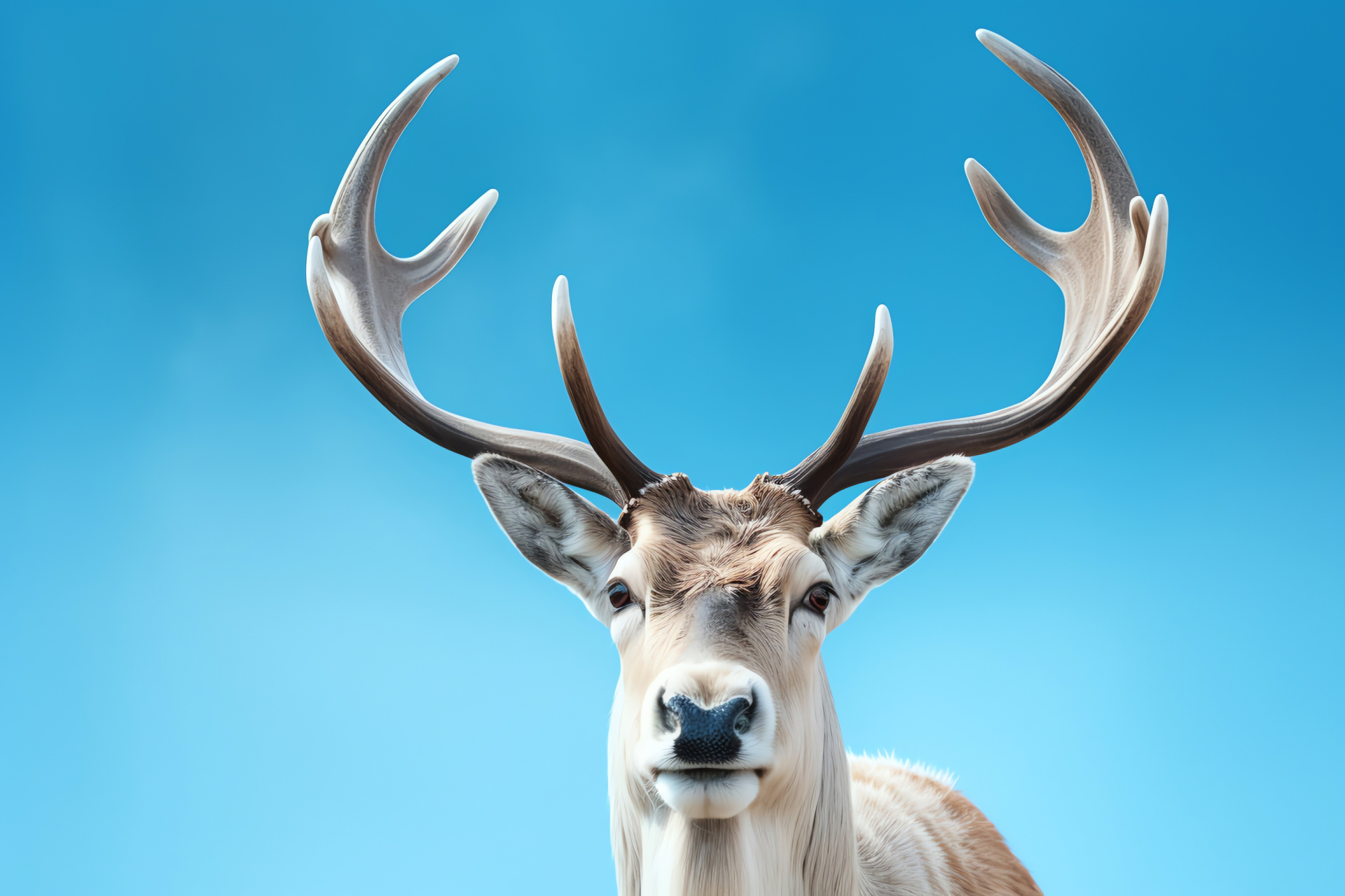 Artic mammal portrait, two-tone backdrop, serene gaze, contrasting fur, Northern temperament, HD Desktop Image