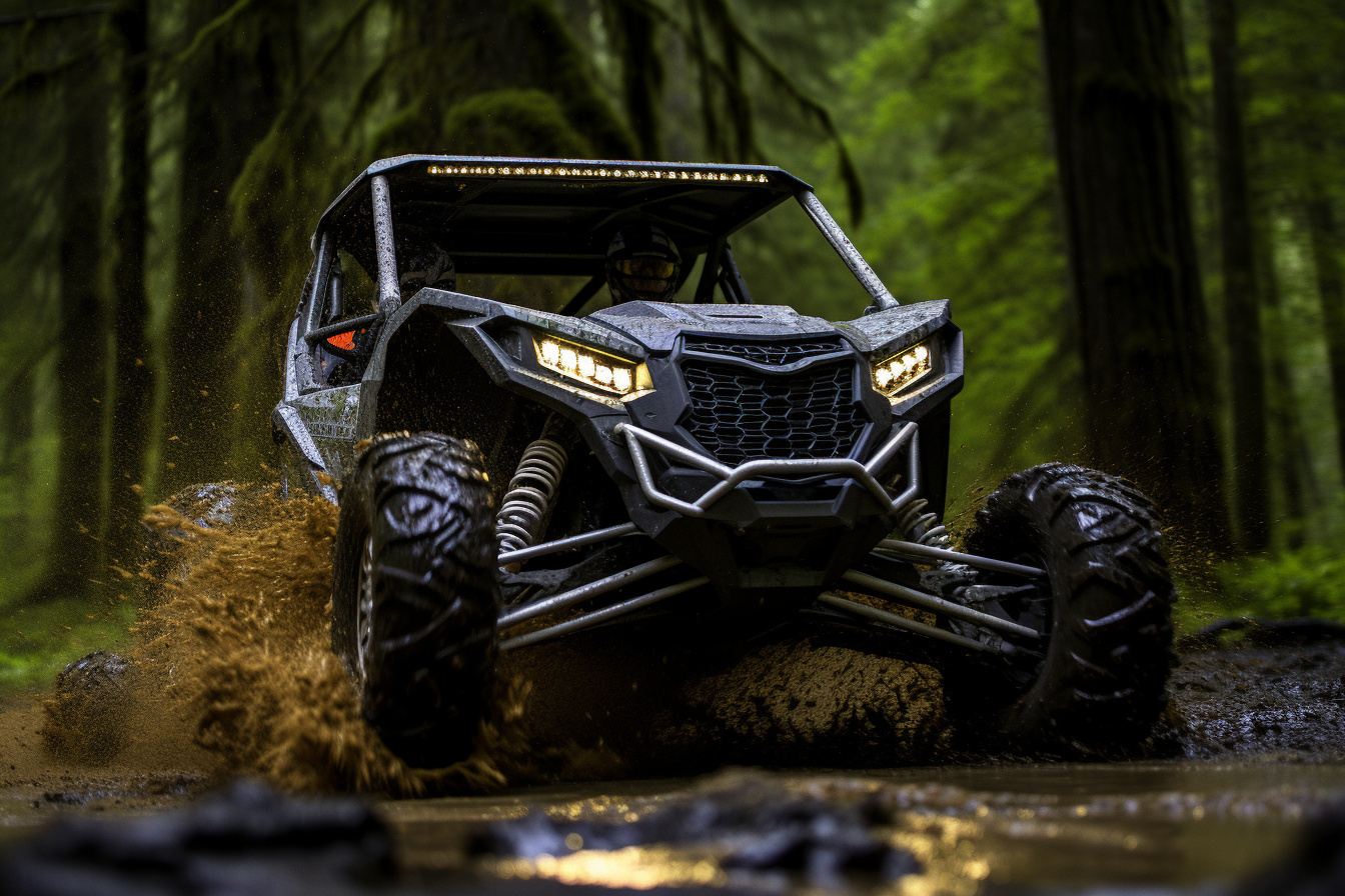 Polaris in Pacific Northwest, Forest trail riding, Pro XP 4 model, Mud performance, All-wheel fun, HD Desktop Image