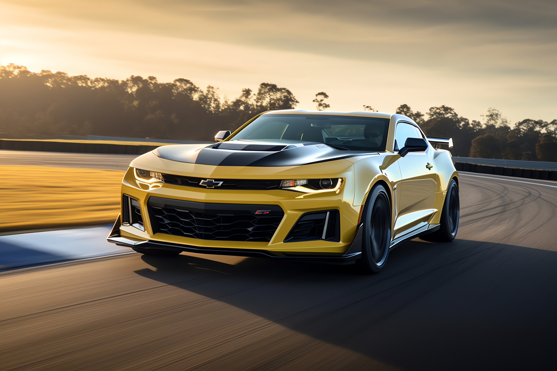 Chevrolet Camaro ZL1 1LE, Raceway curve, Track day, Engineering marvel, Aerodynamic stance, HD Desktop Image