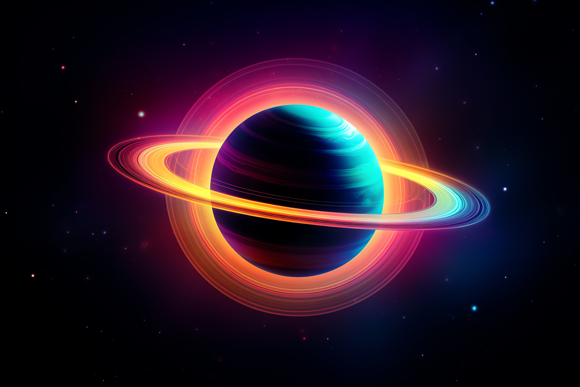 Planetary rings, Majestic Saturn, Celestial body, Spectacular color bands, Space phenomenon, HD Desktop Wallpaper