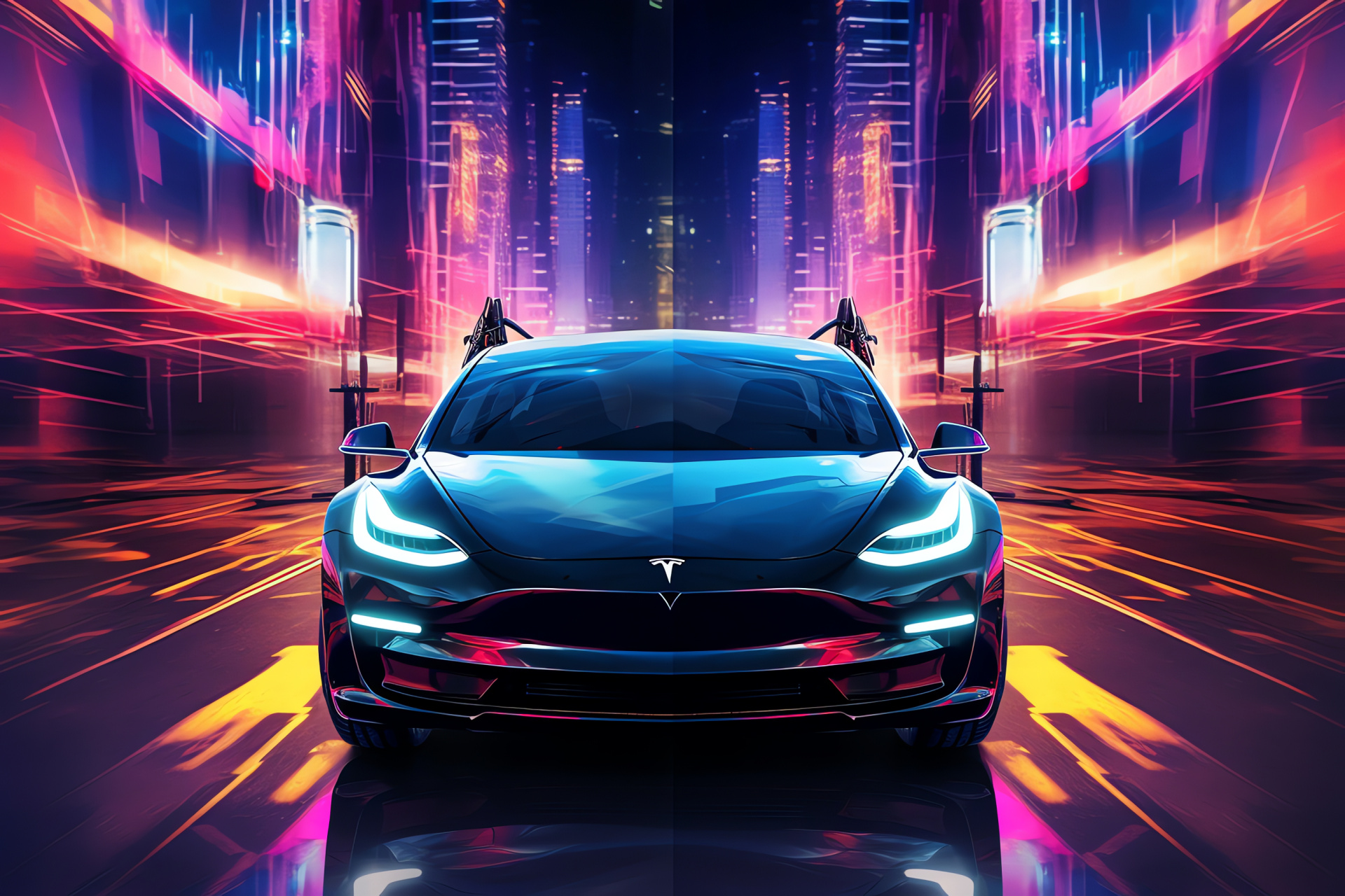 Tesla Model Y, Urban electric SUV, Evolving car platforms, Charging facility, Clean energy vehicles, HD Desktop Image