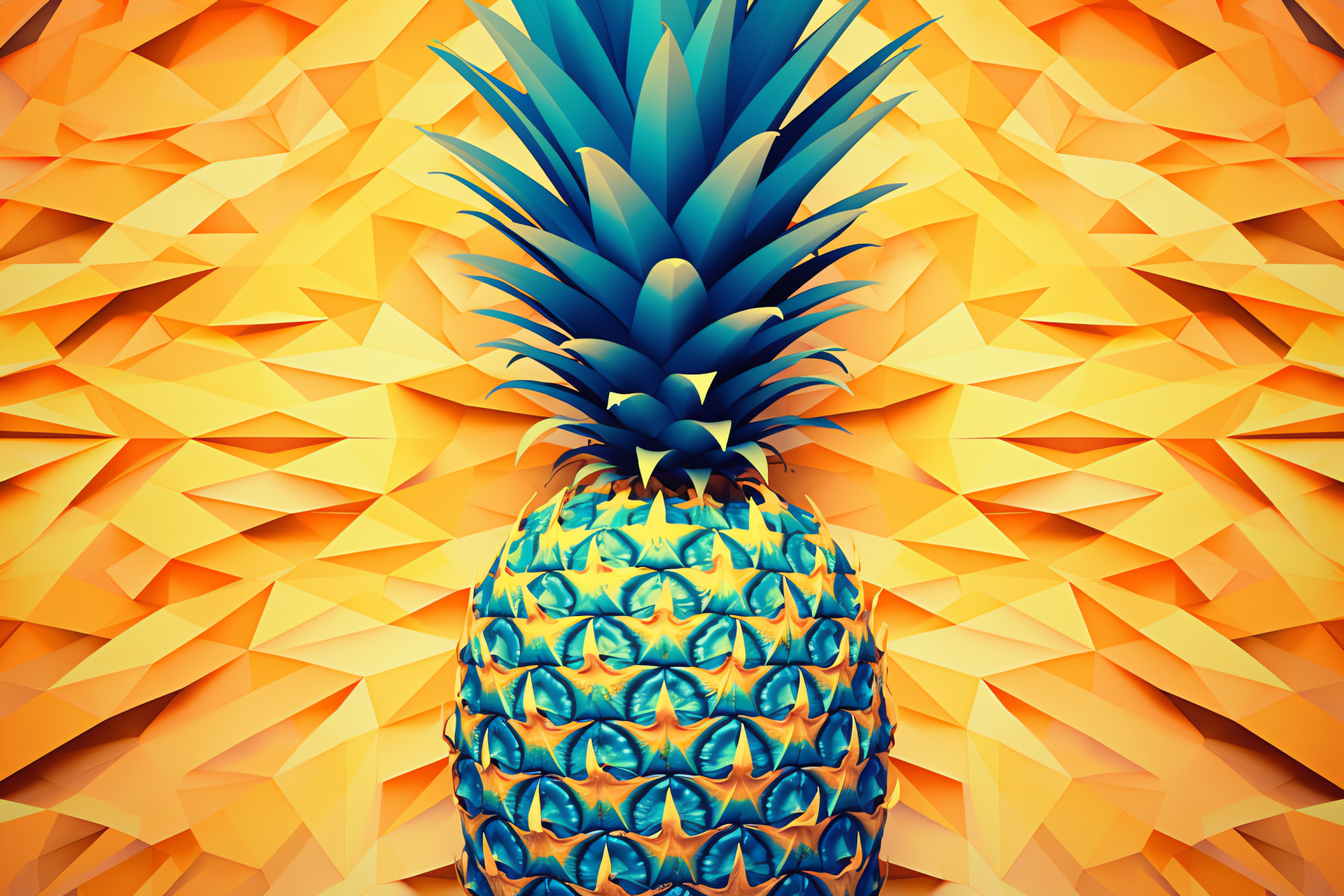 Pineapple fruit, geometric creativity, garden botanical, nature's bounty, lush plantation, HD Desktop Wallpaper