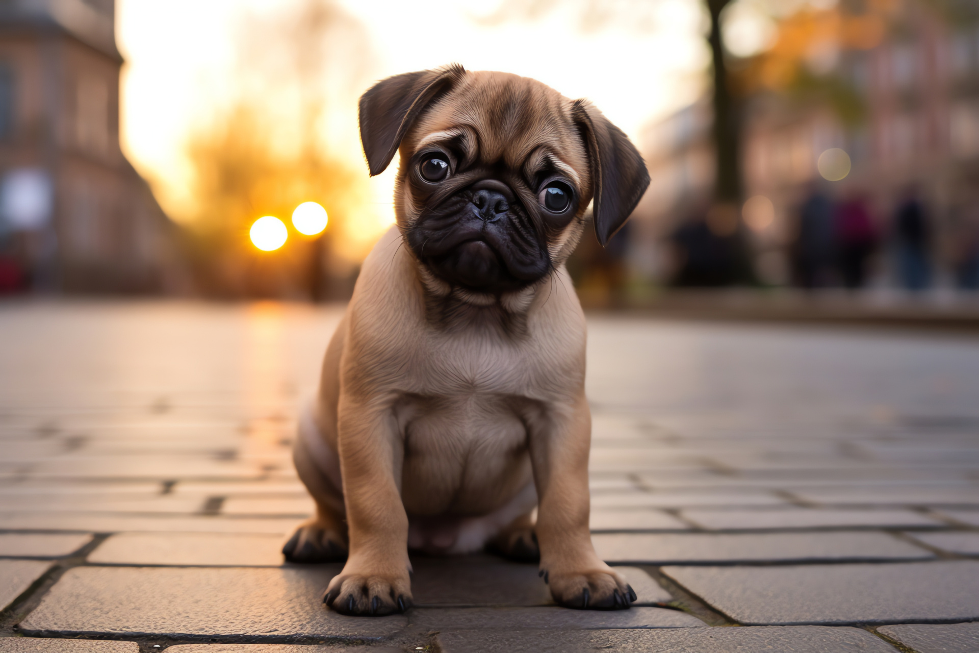 Pug puppy character, Pug dog trait, Pug puppy contrast, Pug short coat, Pug breed detail, HD Desktop Image