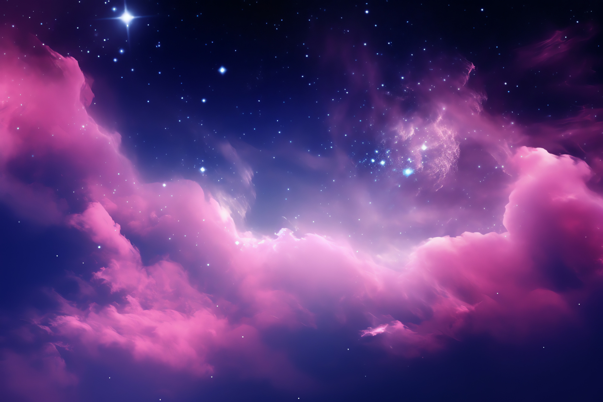 Celestial charm, Infinite cosmos, Pink starlight, Nebula glow, Interstellar beauty, HD Desktop Image