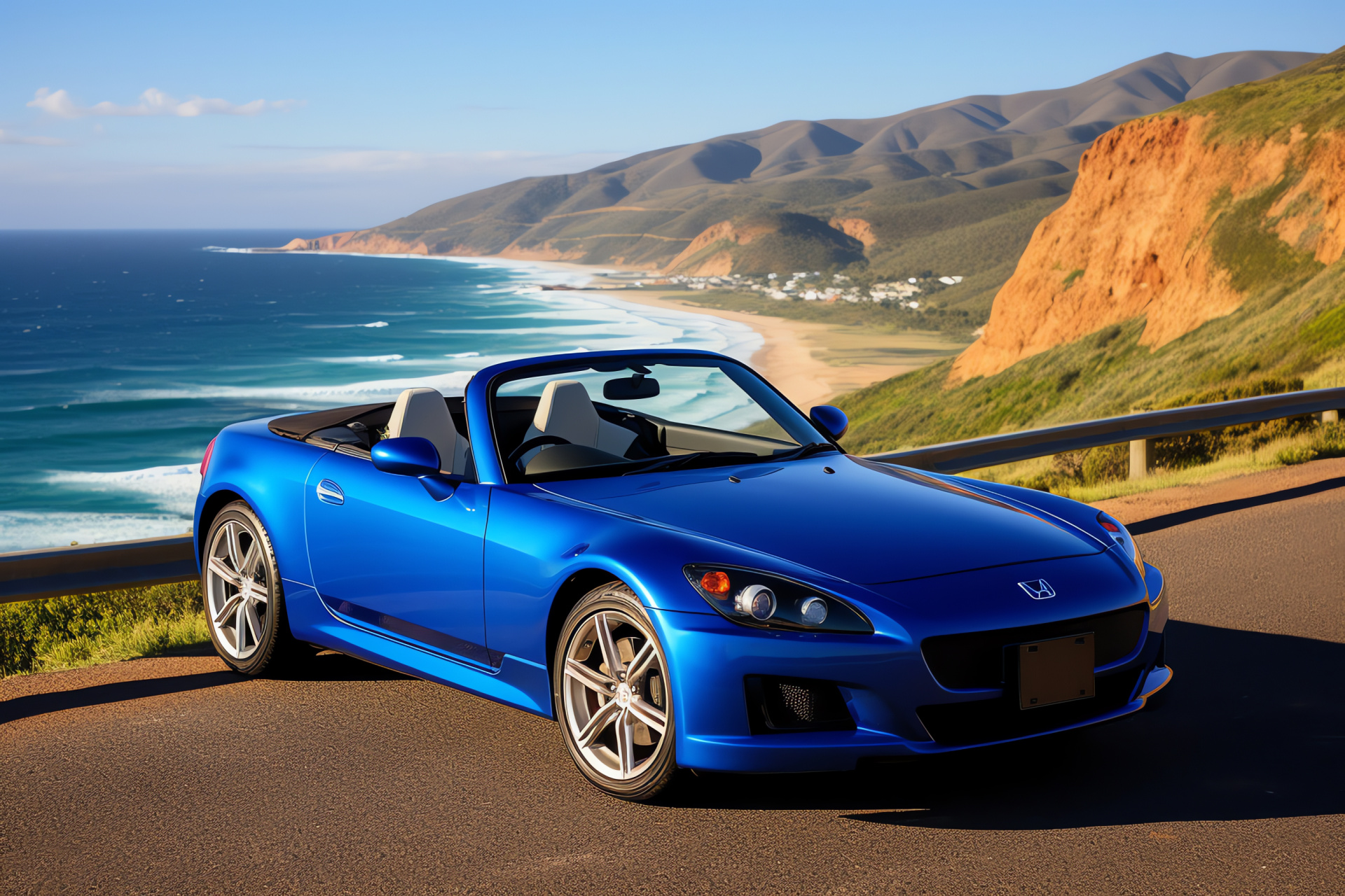 Honda S2000 GT, Great Ocean Road drive, Convertible enjoyment, Coastal roadway, Open sky, HD Desktop Wallpaper