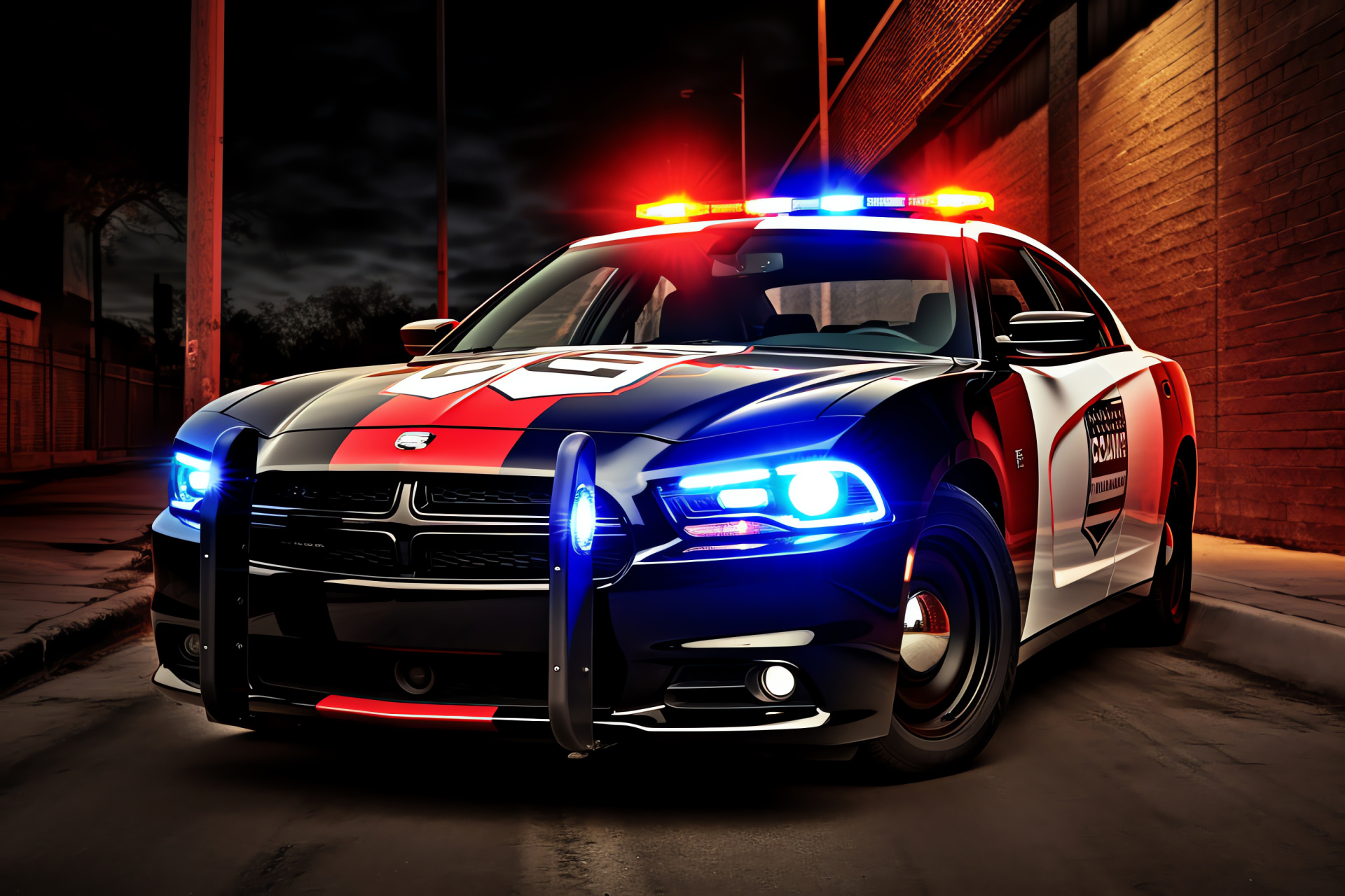 Police Dodge Charger, Broad view, Cruiser profile, Law order, Emergency response, HD Desktop Image