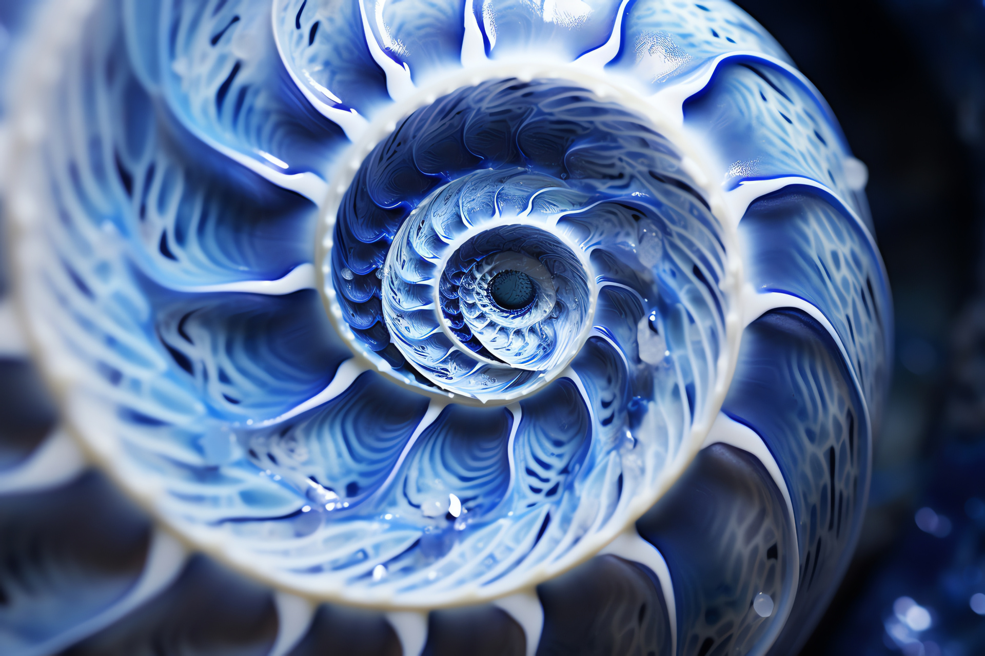 Oceanic Nautilus, Violet optic, Cephalopod shell, Indian Ocean inhabitant, Sea spiral, HD Desktop Wallpaper