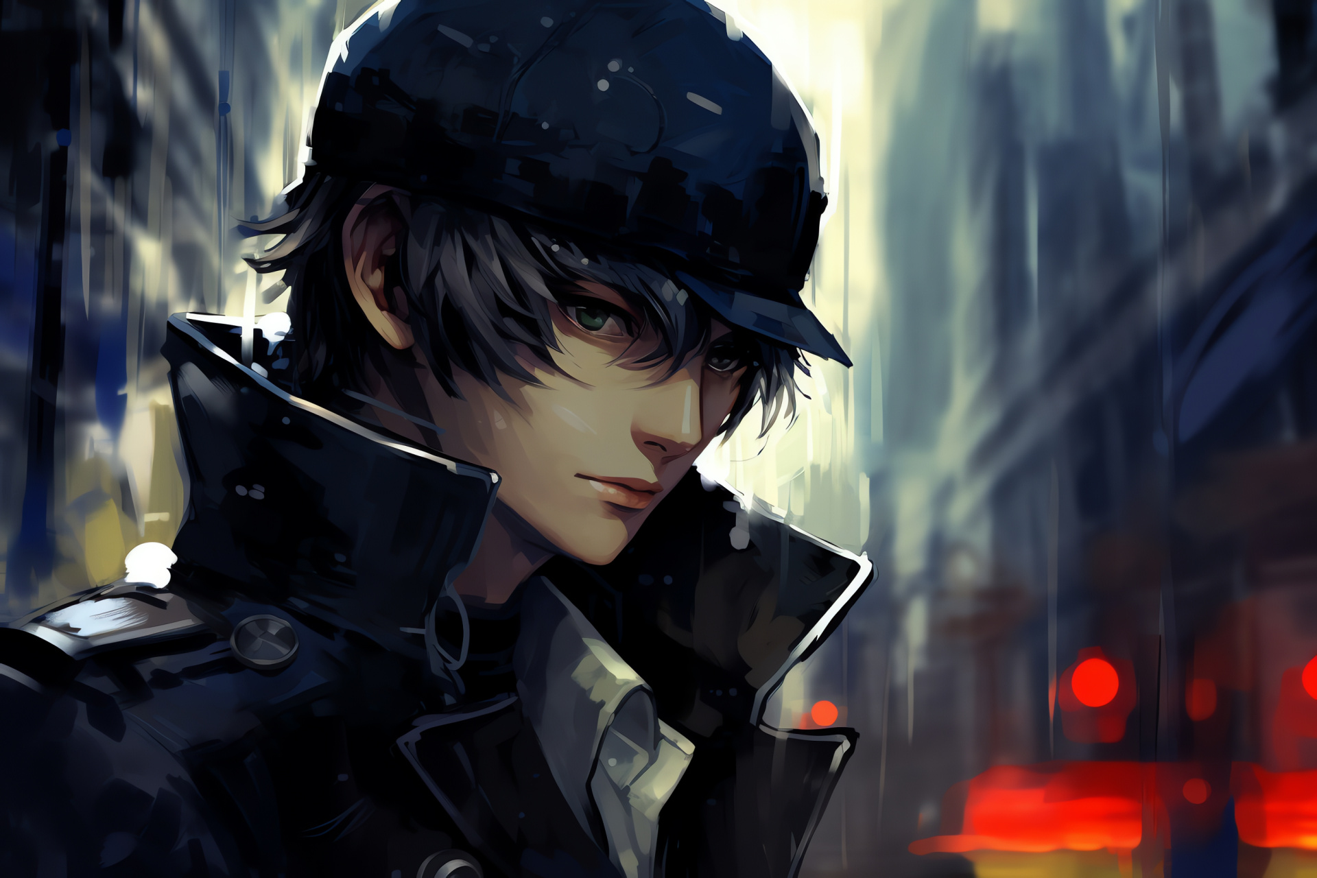 Persona 4 HD Inaba, Detective Naoto Shirogane, Sleuth fiction, Clues gathering, Town exploration, HD Desktop Image