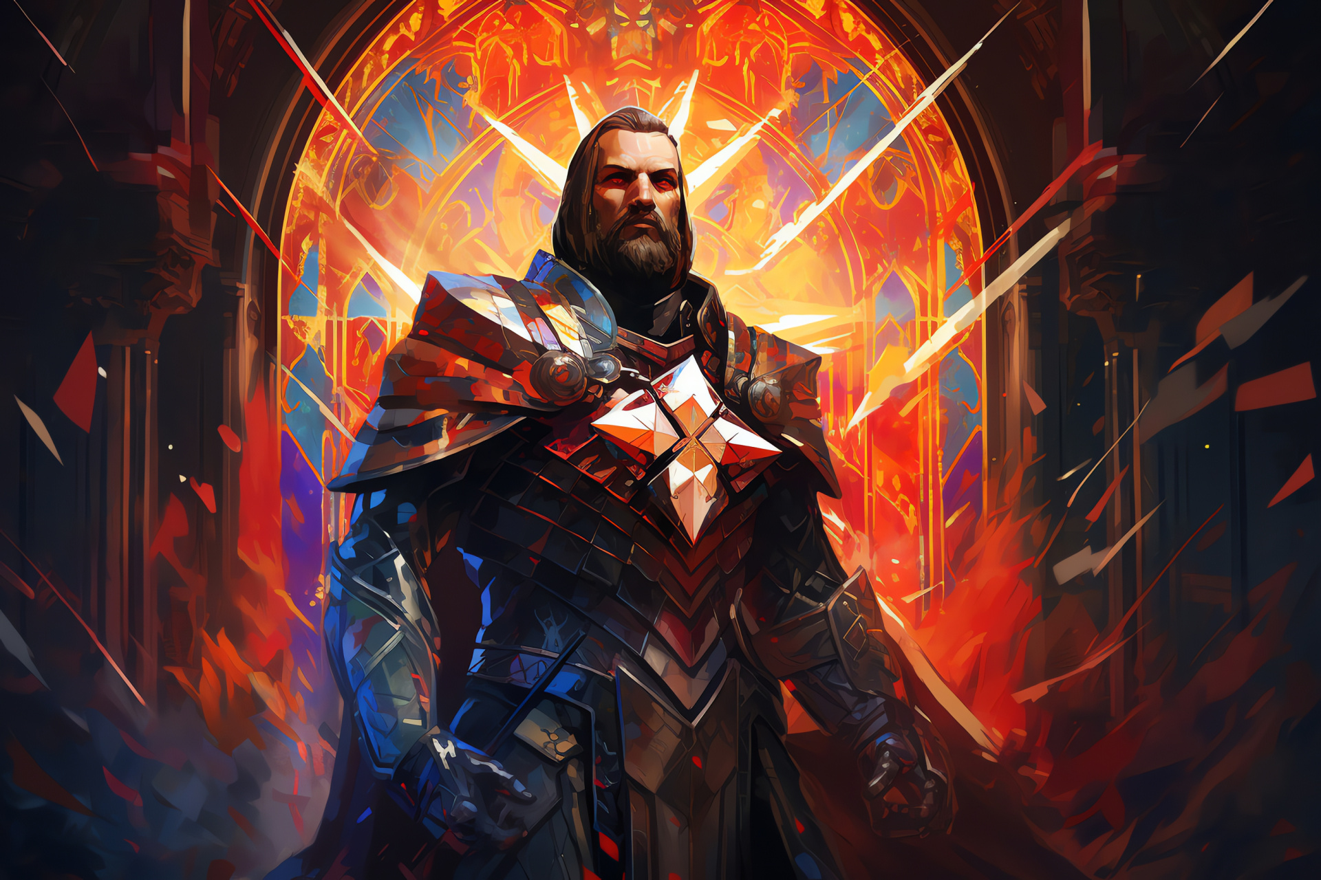 Path Of Exile Templar model, Virtuous warrior depiction, Stoic facial expression, Strong character build, Monastic figure portrayal, HD Desktop Wallpaper