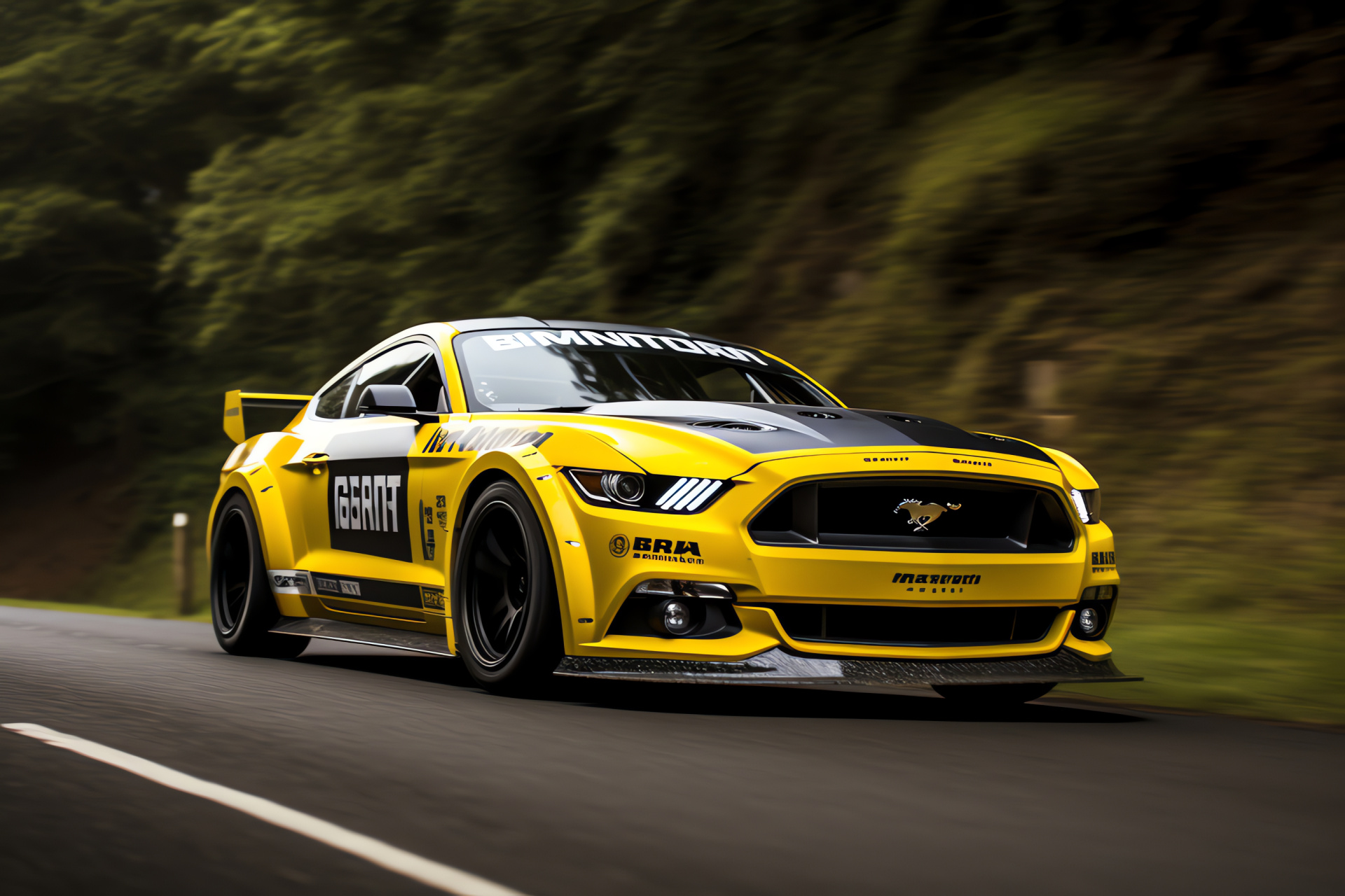 Ford Mustang, Isle of Man TT, Mountainous terrain, Aggressive modifications, Streamlined vehicle form, HD Desktop Wallpaper