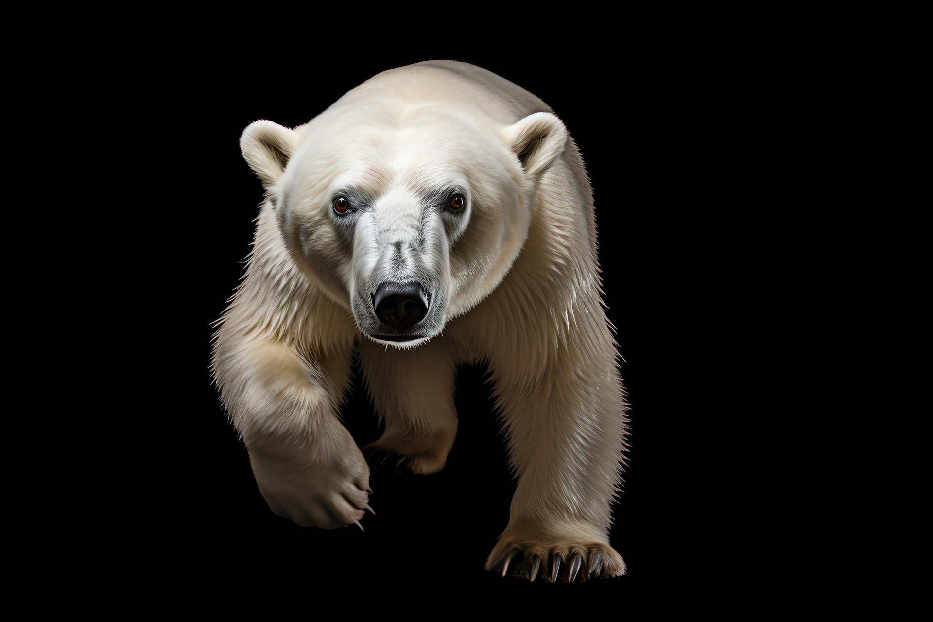 Polar bear exploration, Arctic predator, Icy realm, Visual contrast, Aquatic hunter, HD Desktop Image