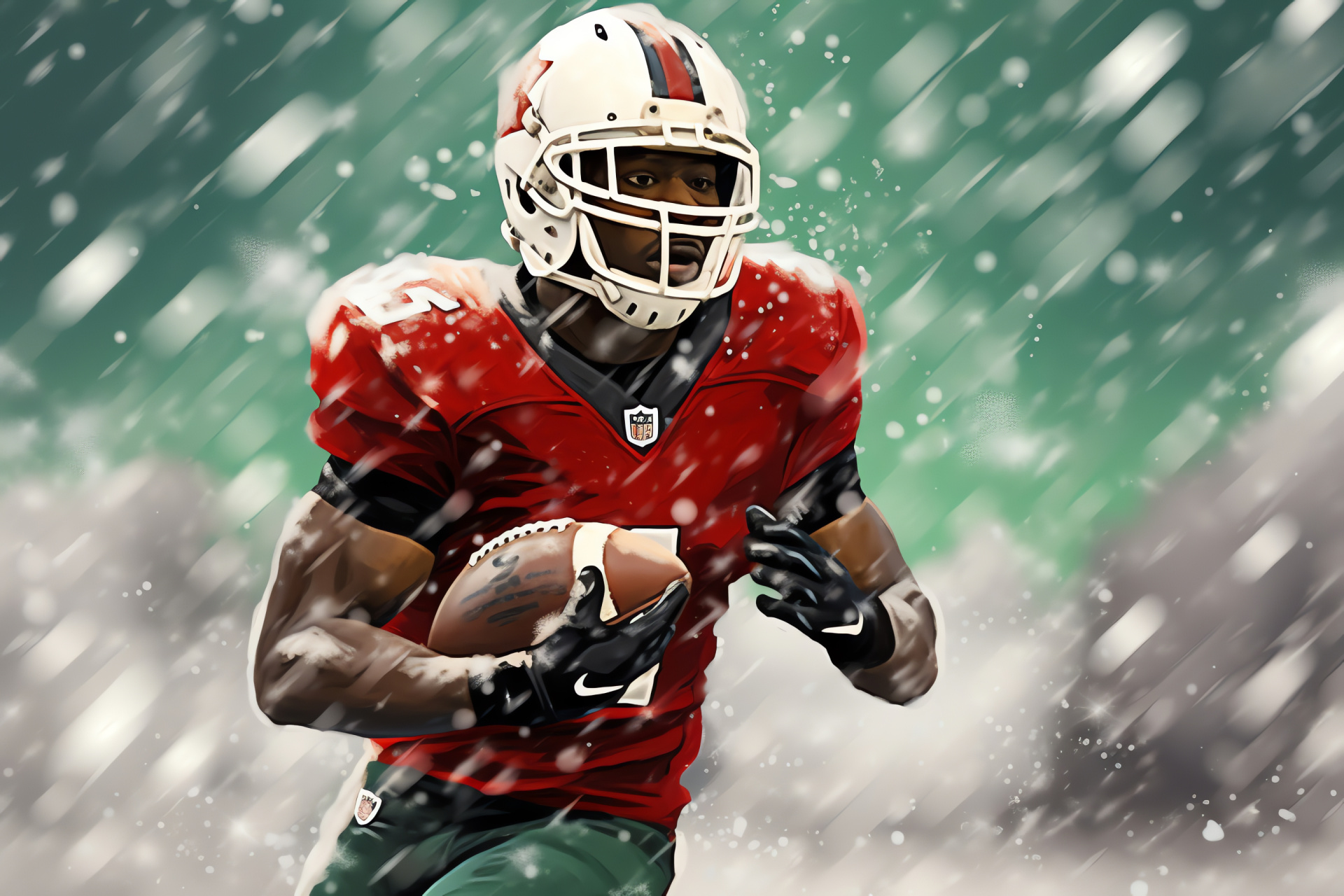 Sports theme, festive artwork, athletic representation, snowy scene, team pride, HD Desktop Image