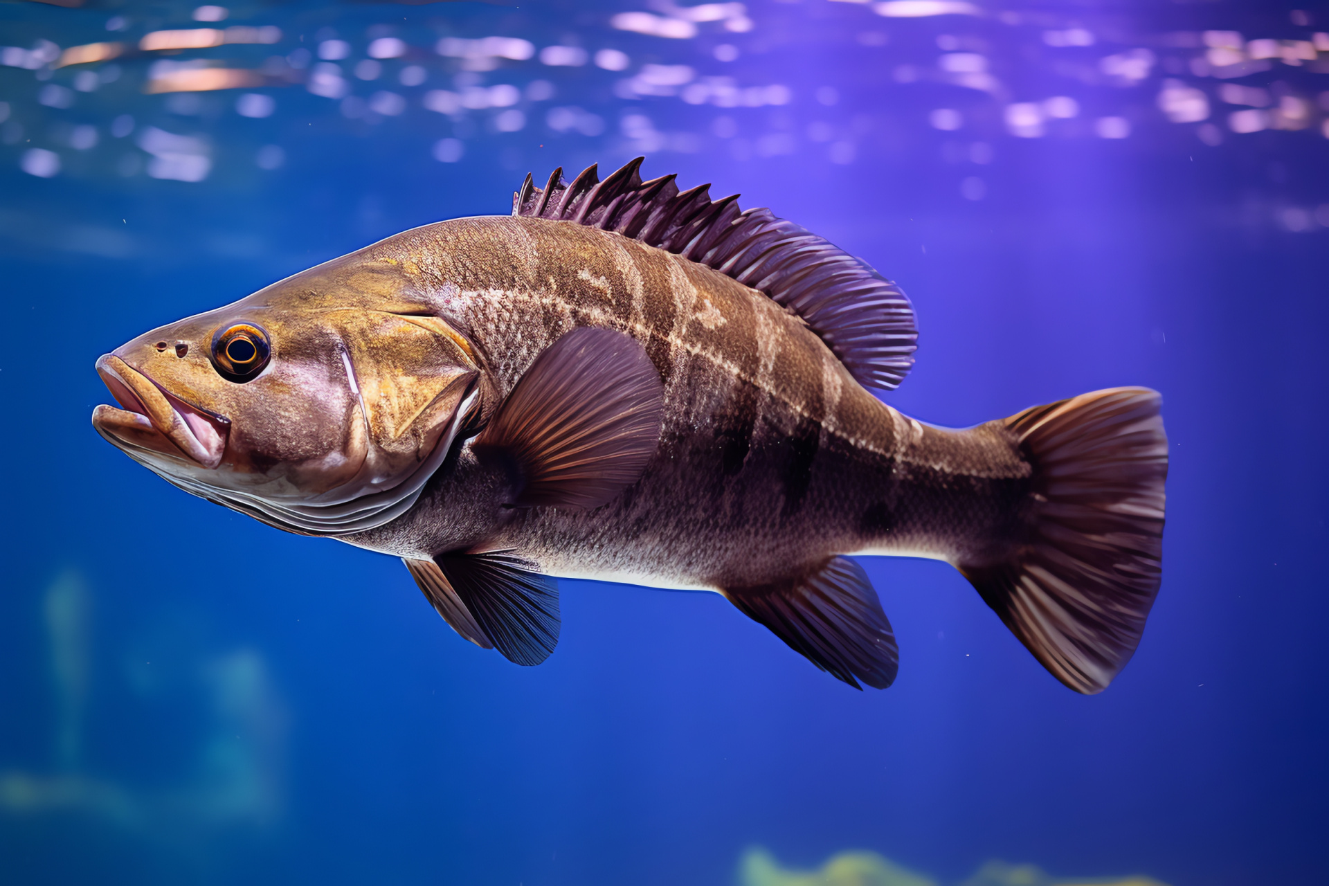 Smallmouth Bass fish, Freshwater angler catch, Bronze bass, Aquatic life, Freshwater ecosystems inhabitant, HD Desktop Wallpaper