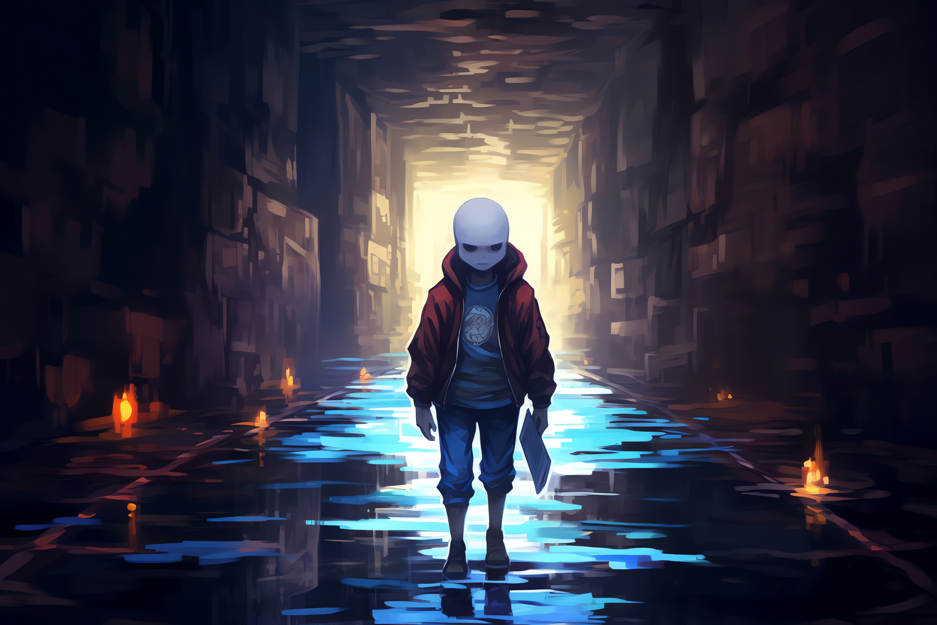 Undertale Exploration, Underground Realm, Sans Character, Game Adventure, Fantasy Quest, HD Desktop Wallpaper