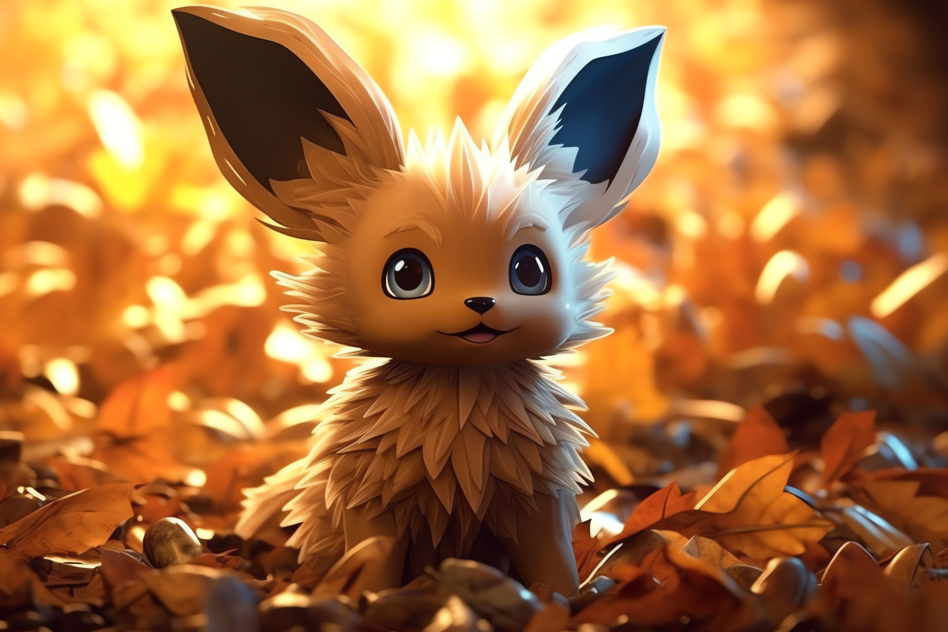 Eevee charm, Normal Pokemon classification, Velveteen coat, Expressive faunal orbs, Crown of fuzz, HD Desktop Wallpaper