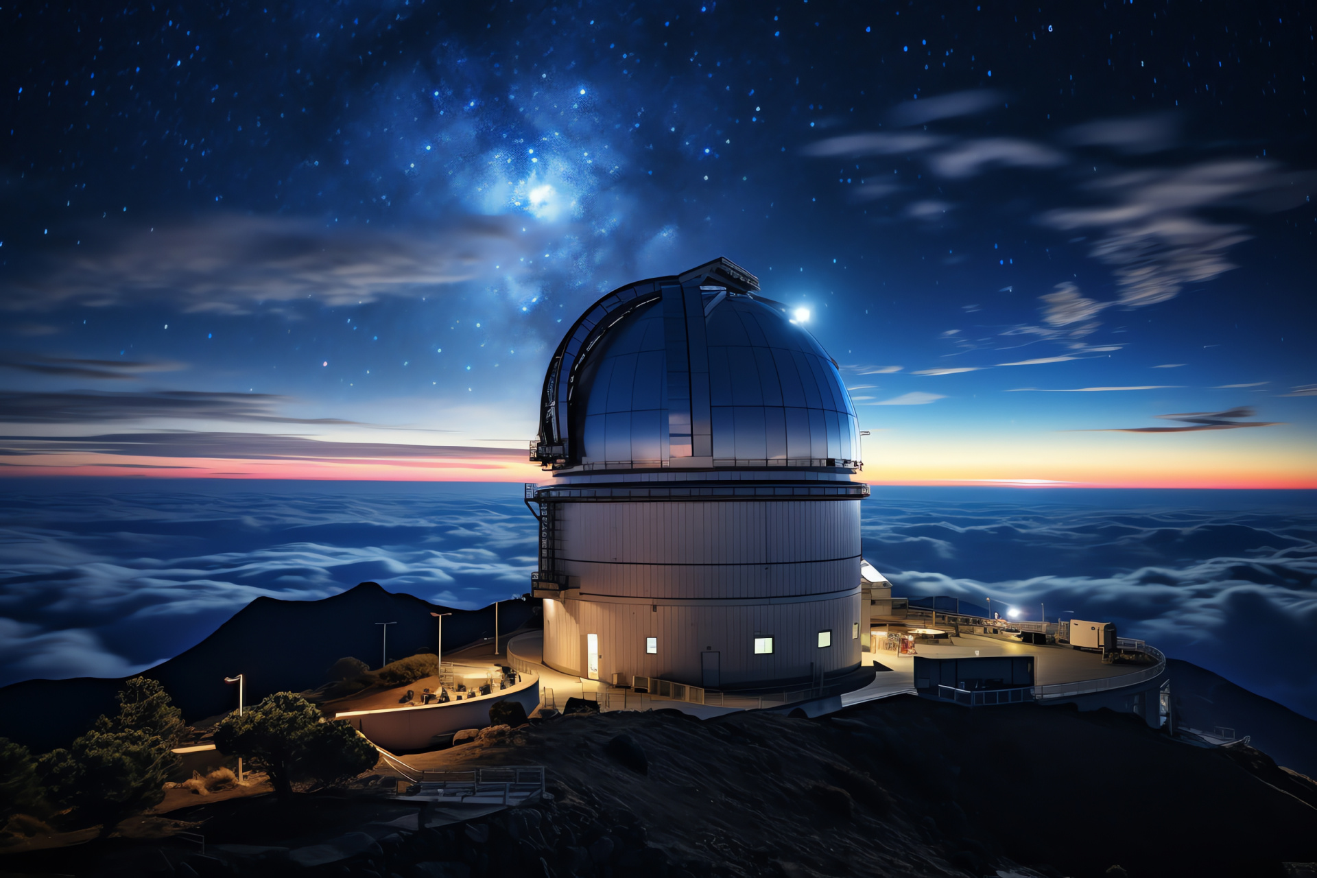 TMT Observatory, Astronomical observation, Summit facility, Star gazing infrastructure, Innovative architecture, HD Desktop Image