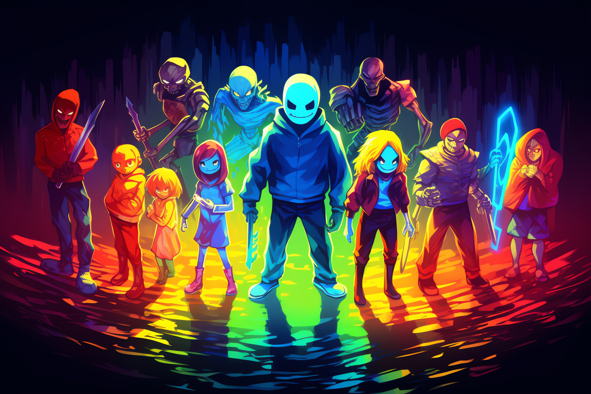 Undertale high definition, Frisk journey, Napstablook sprite, Mettaton stage persona, Memorable game characters, HD Desktop Image