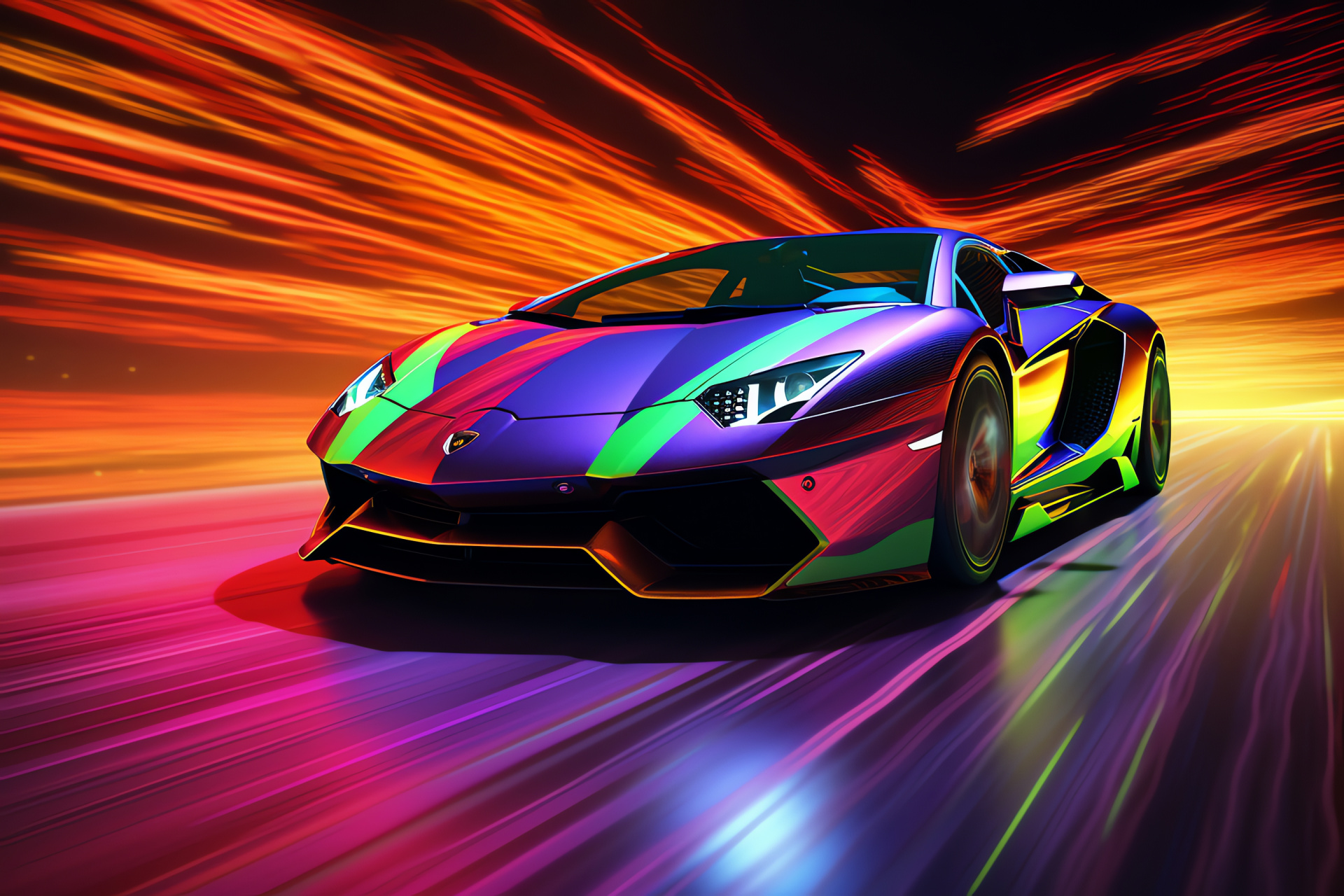 Lamborghini Aventador SVJ, Italian supercar, V12 engine power, Luxury automobile, Aerodynamic contours, HD Desktop Wallpaper