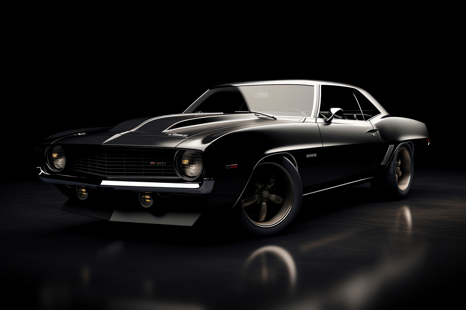 Modern Muscle Vehicle, Silver Shine, Automotive Evolution, Elevated View, Street Performance, HD Desktop Image