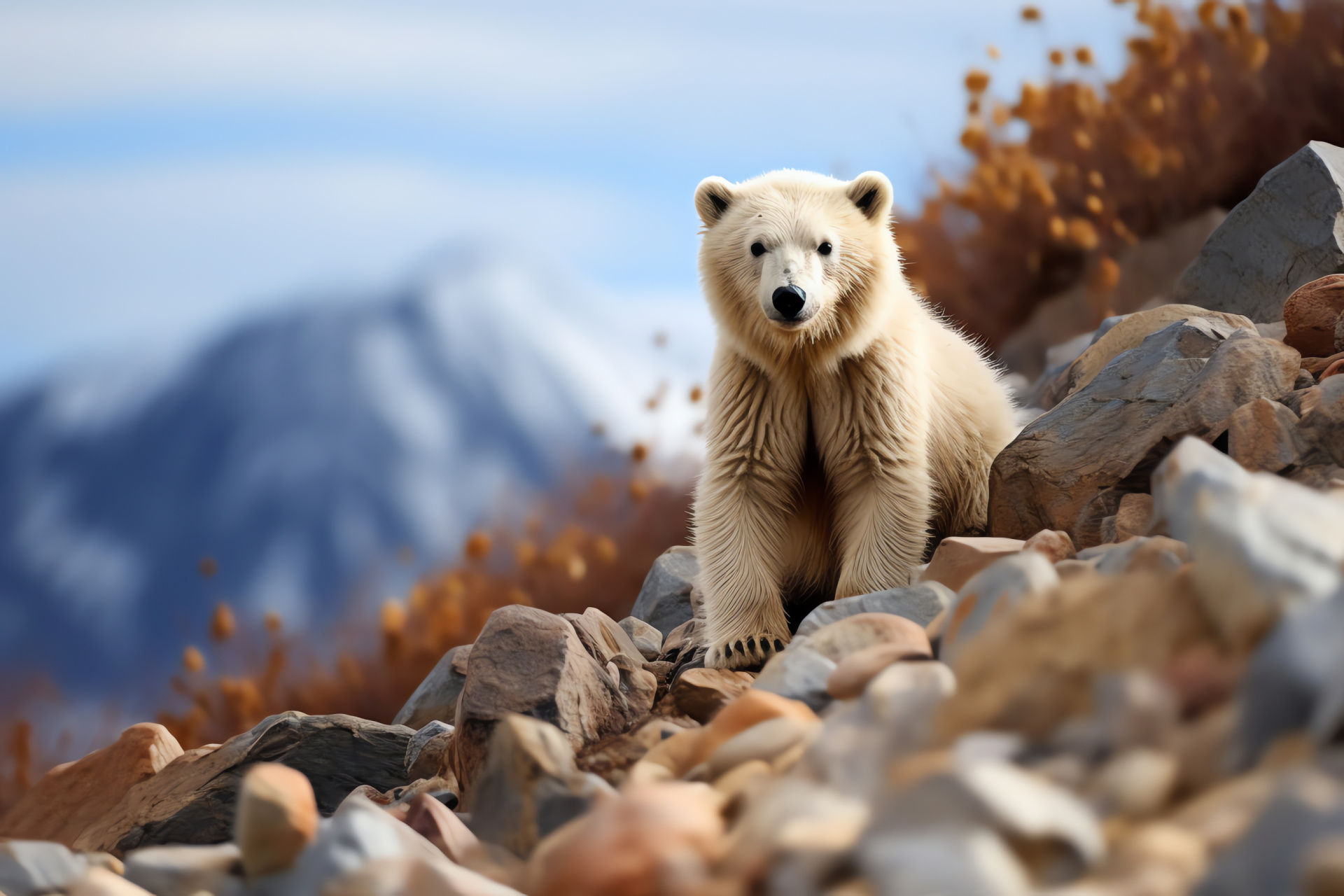 Polar Bear, Arctic predator, marine mammal, ice habitat, endangered species, HD Desktop Wallpaper