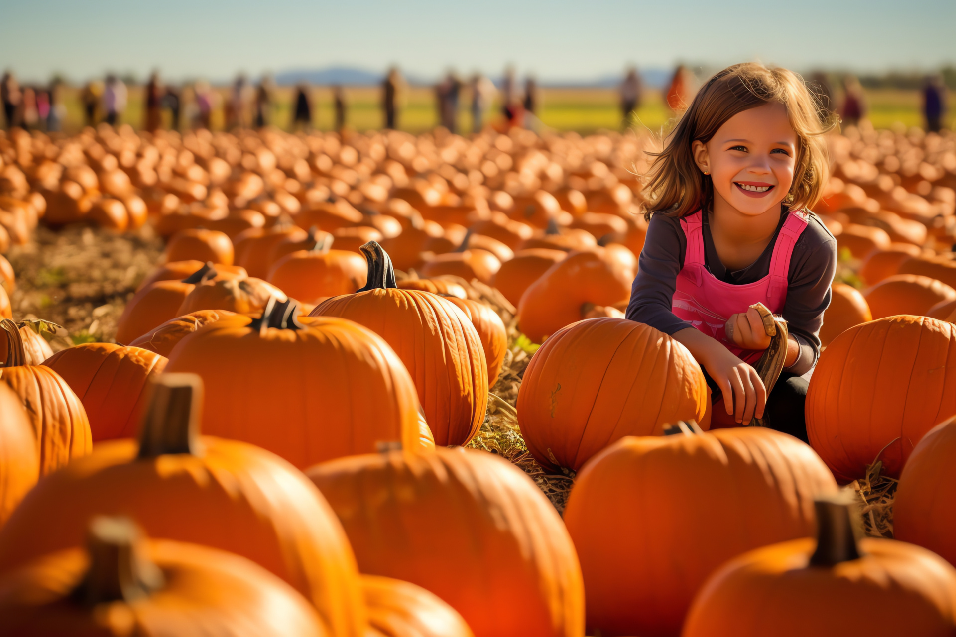 Gourd patch family day, agricultural fun, festive field, seasonal activities, rural charm, HD Desktop Wallpaper