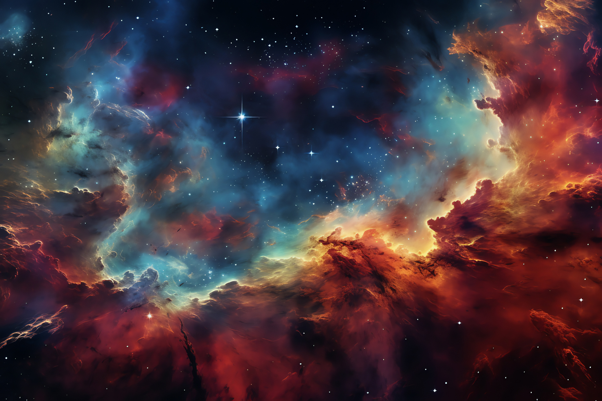 Nebular spectacle, Star-forming region, Astronomical clouds, Stellar matter, Galactic core, HD Desktop Image