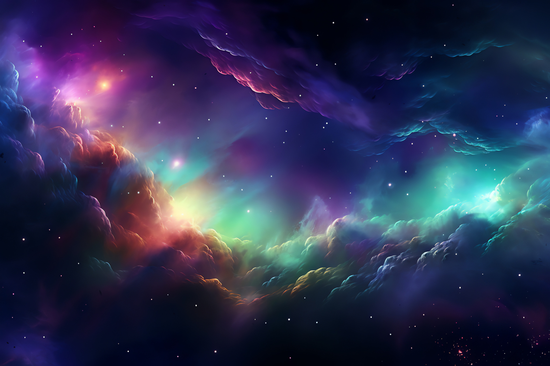 Nebula brilliance, Neon space lights, Purple cosmic glow, Celestial colors, Astral streaks, HD Desktop Image