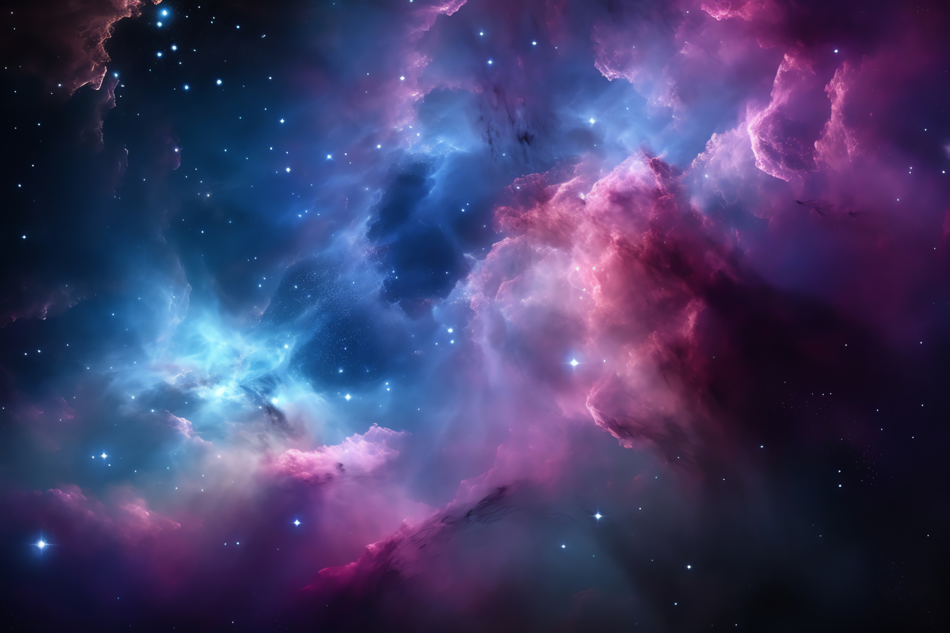 Bode's Galaxy, Vibrant cosmic display, Blue space depths, Pink astral radiance, Space visual impact, HD Desktop Image