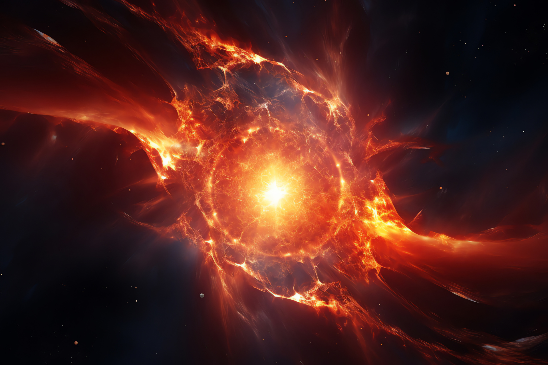 Red supernova, Orion blaze, Cosmic colors, Celestial spectrum, Space explosion, HD Desktop Image