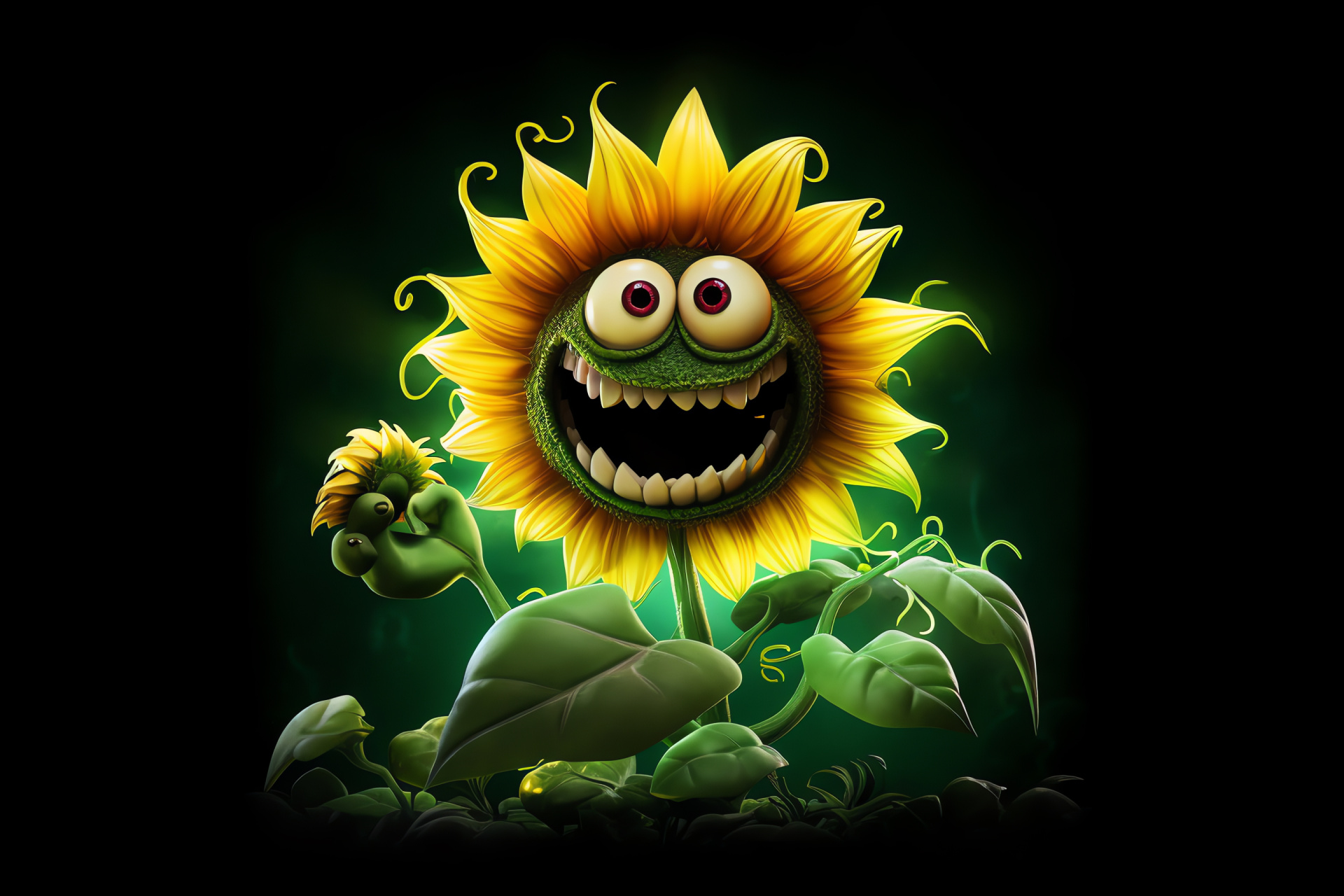 Sunflower animation, Pvz Garden Warfare 2, Joyful plant character, Floral video game, Sunflower's cheerful demeanour, HD Desktop Image