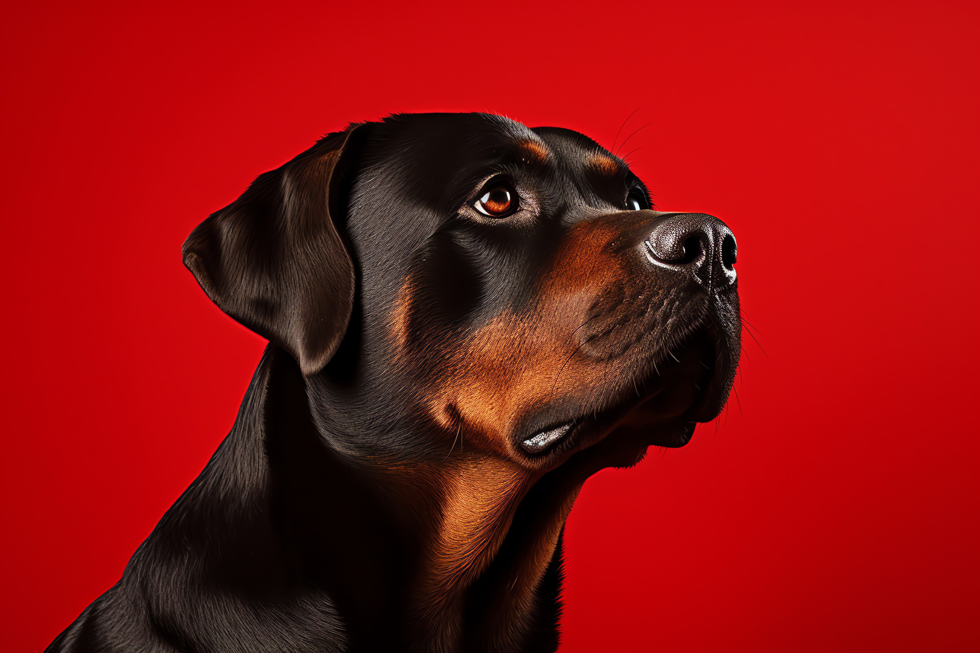 Rottweiler, canine confident posture, cropped canine tail, dog vibrant fur, canine bold colors, HD Desktop Wallpaper