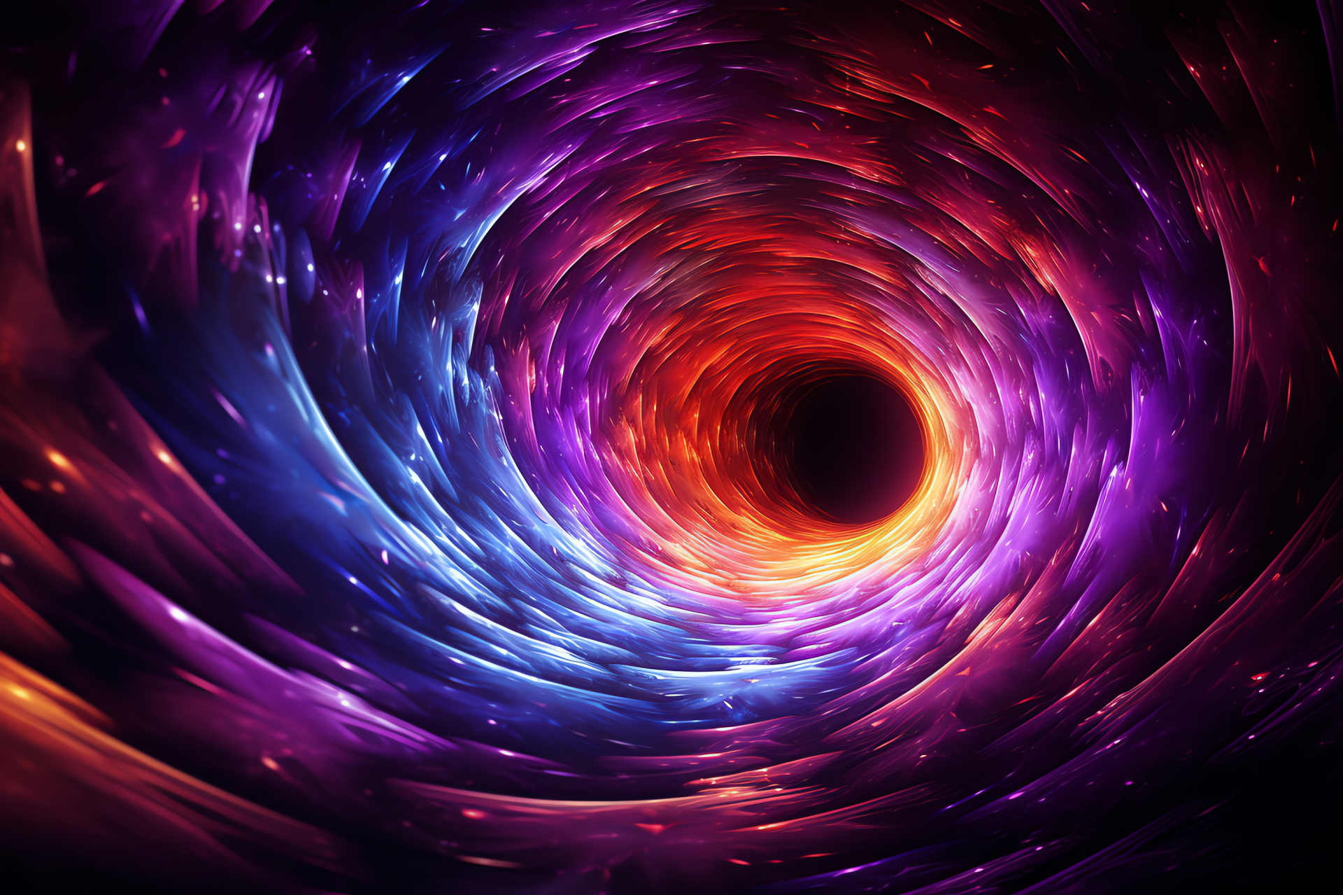 Intricate wormhole, Spacetime fabric tear, Cosmic journey gateway, Hyperspace tunnel, Advanced astrophysics, HD Desktop Image