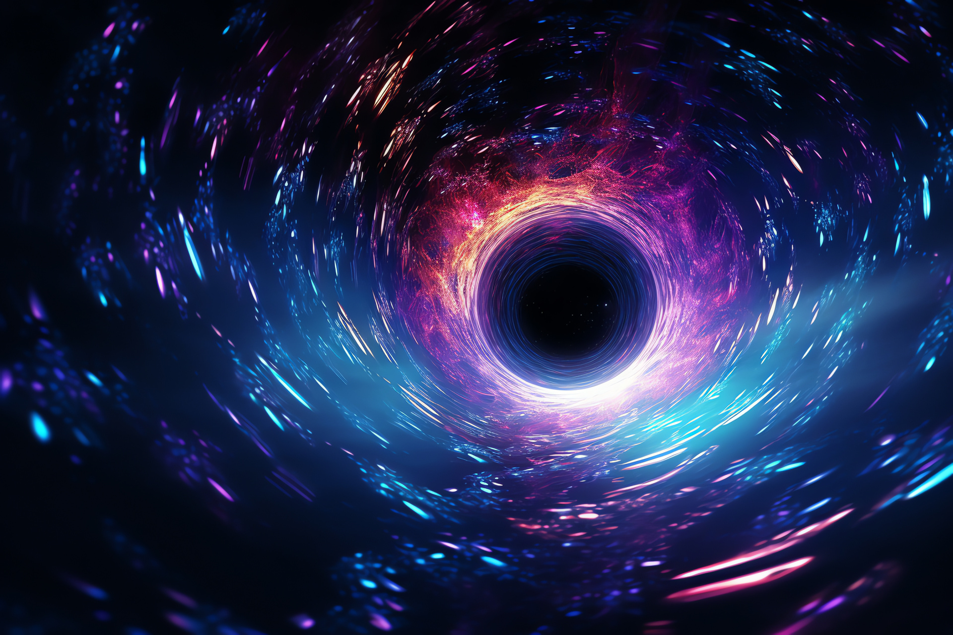 Celestial wormhole entrance, Galactic phenomenon, Space exploration view, Low-angle cosmic, Gravity warp, HD Desktop Wallpaper