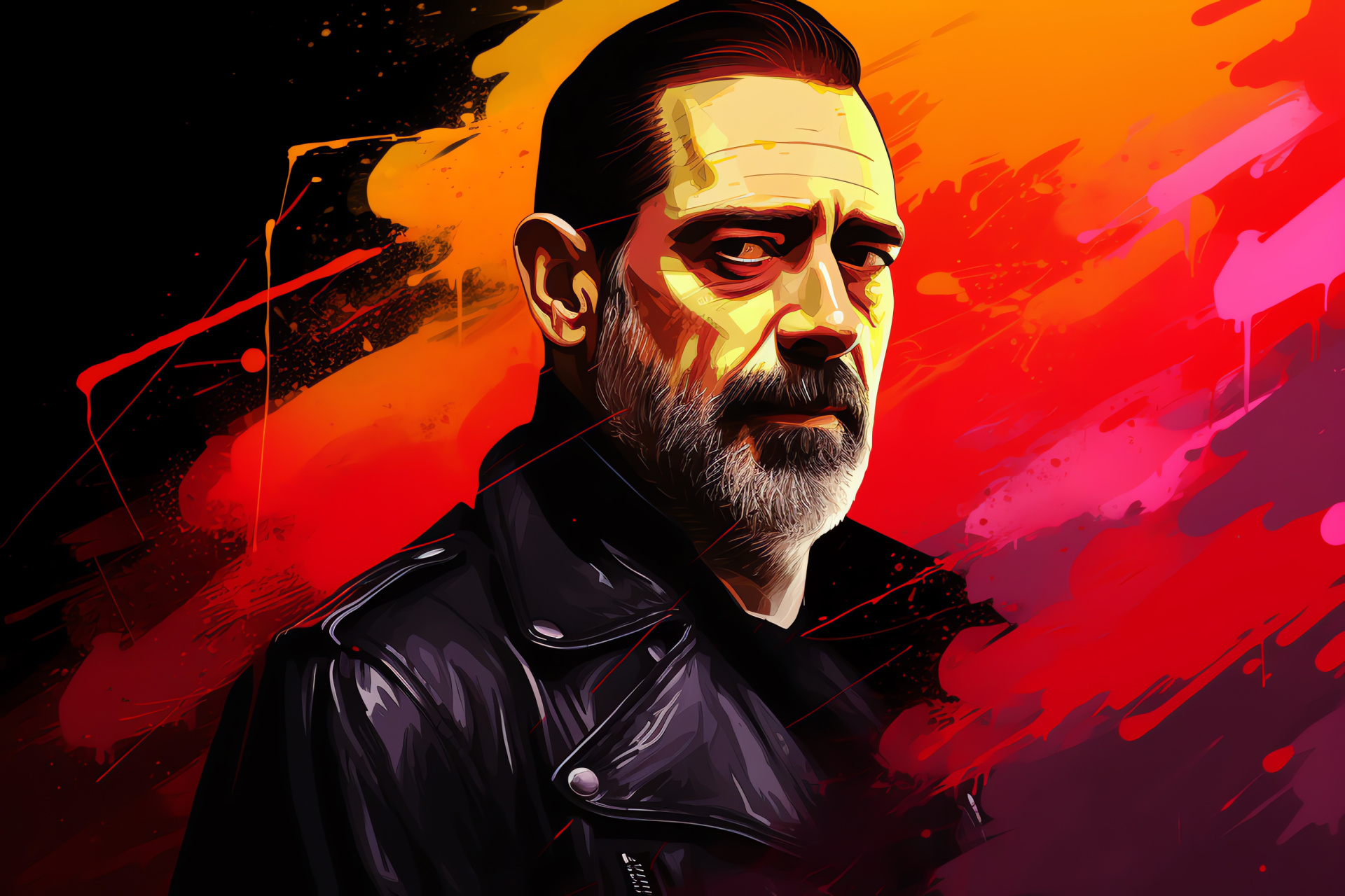 Negan in series, The Walking Dead show, Dominant stance, Survival conflict, Post-apocalyptic scenario, HD Desktop Image